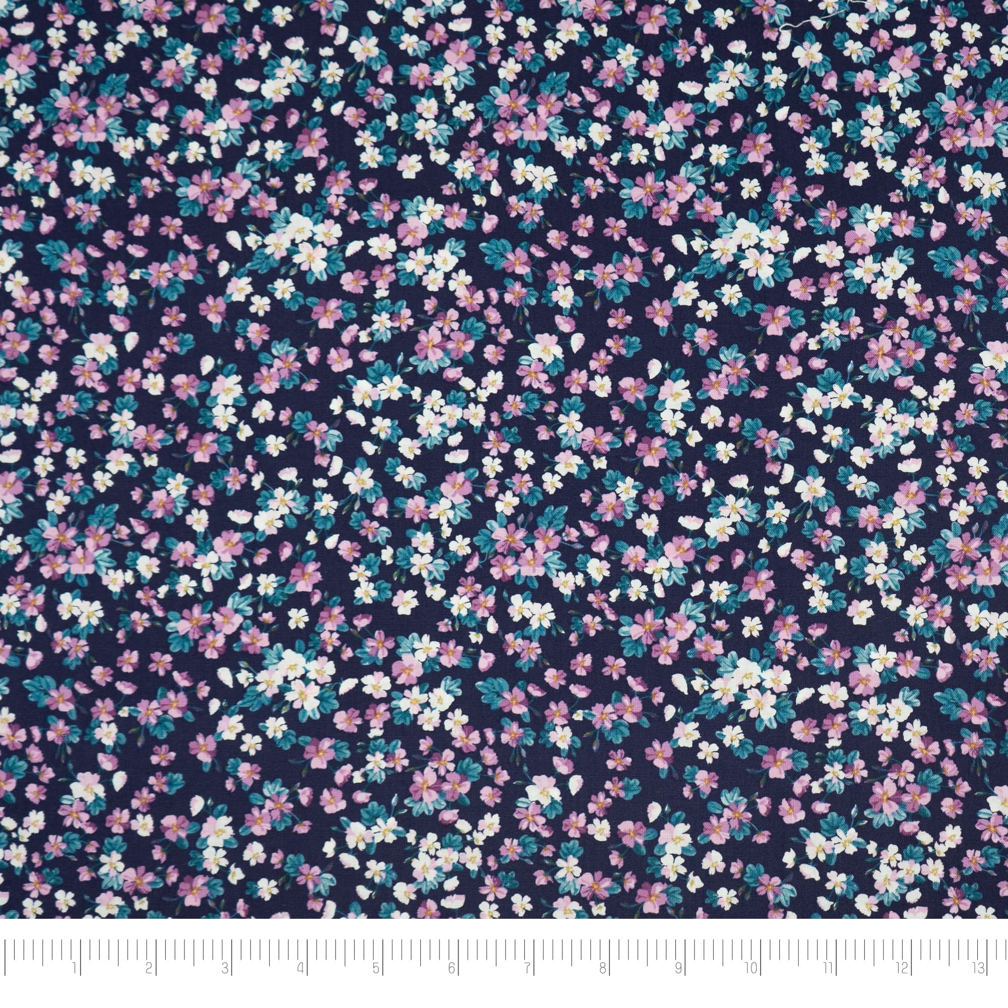 SINGER Purple Small Floral on Purple Cotton Fabric