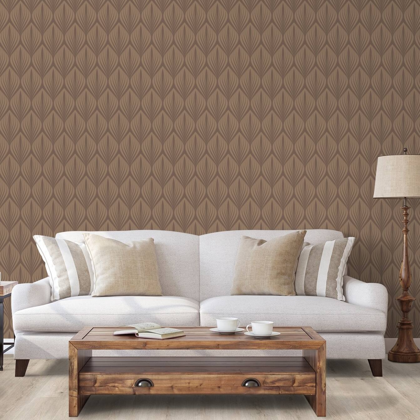 Simple Shapes Modern Willow Silhouette Pre-Pasted Wallpaper Rolls