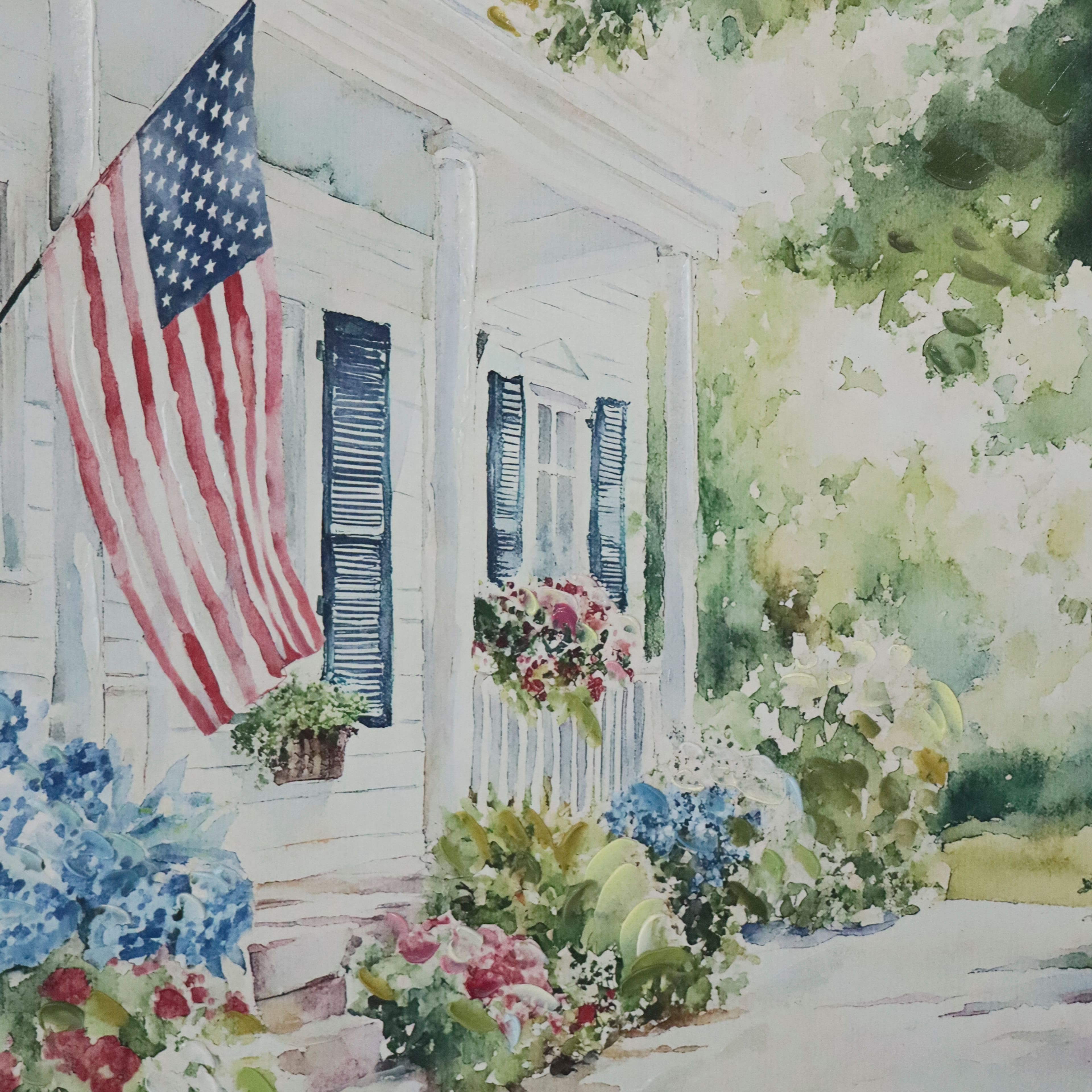 Red, White & Blue 24" Garden with Flag Canvas Wall Décor by Celebrate It™