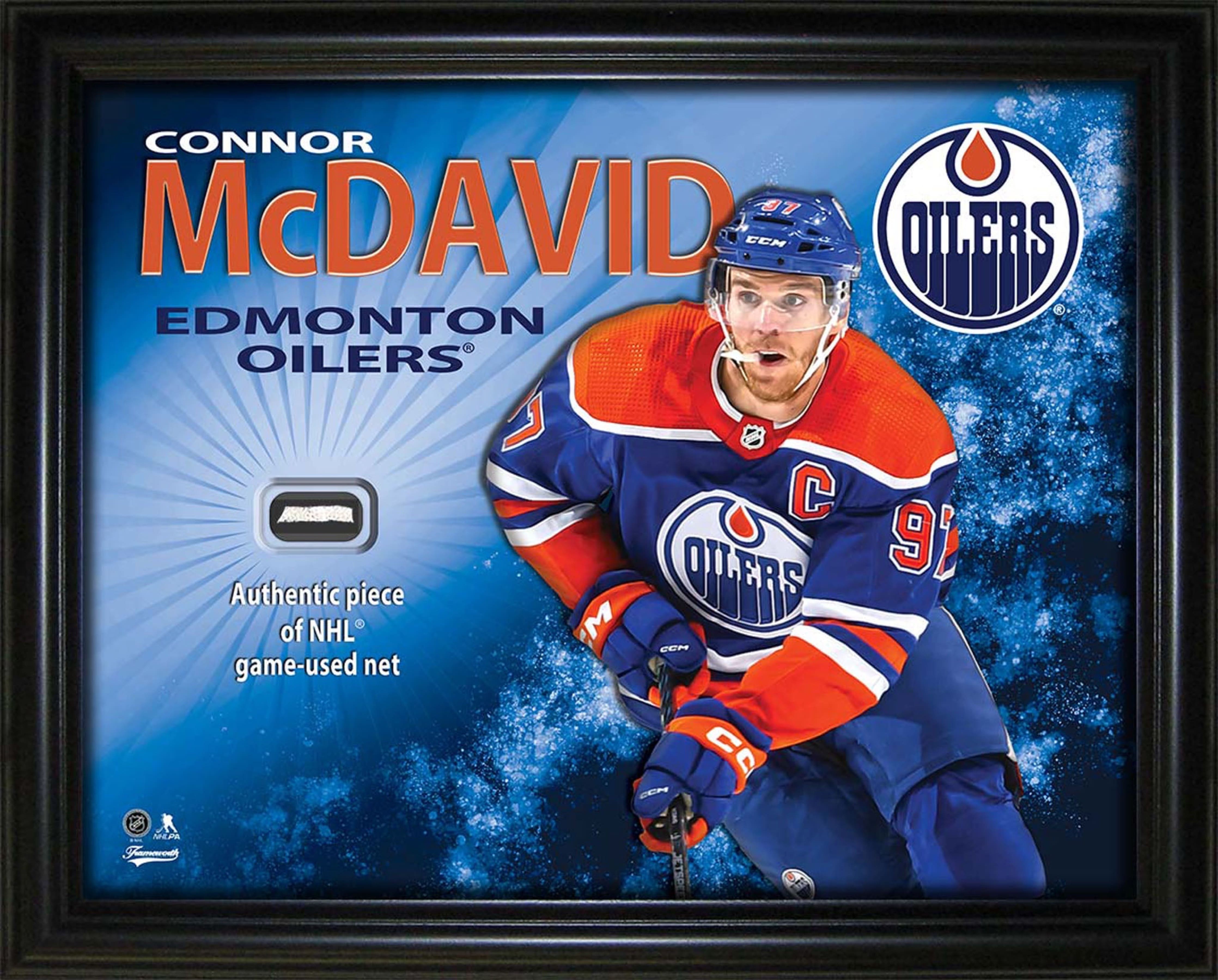 Connor McDavid 16" x 20" Photo Frame with Game-Used Net - Edmonton Oilers 20" x 16"