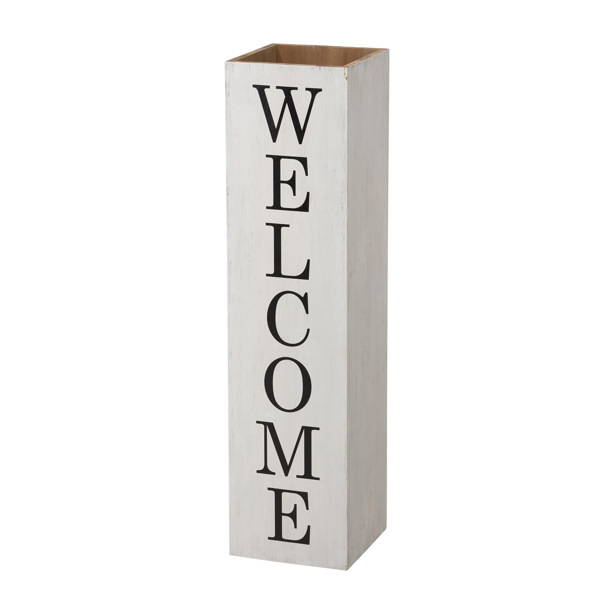 Glitzhome® 30" Double Sided Whitewashed Wooden Porch Vase