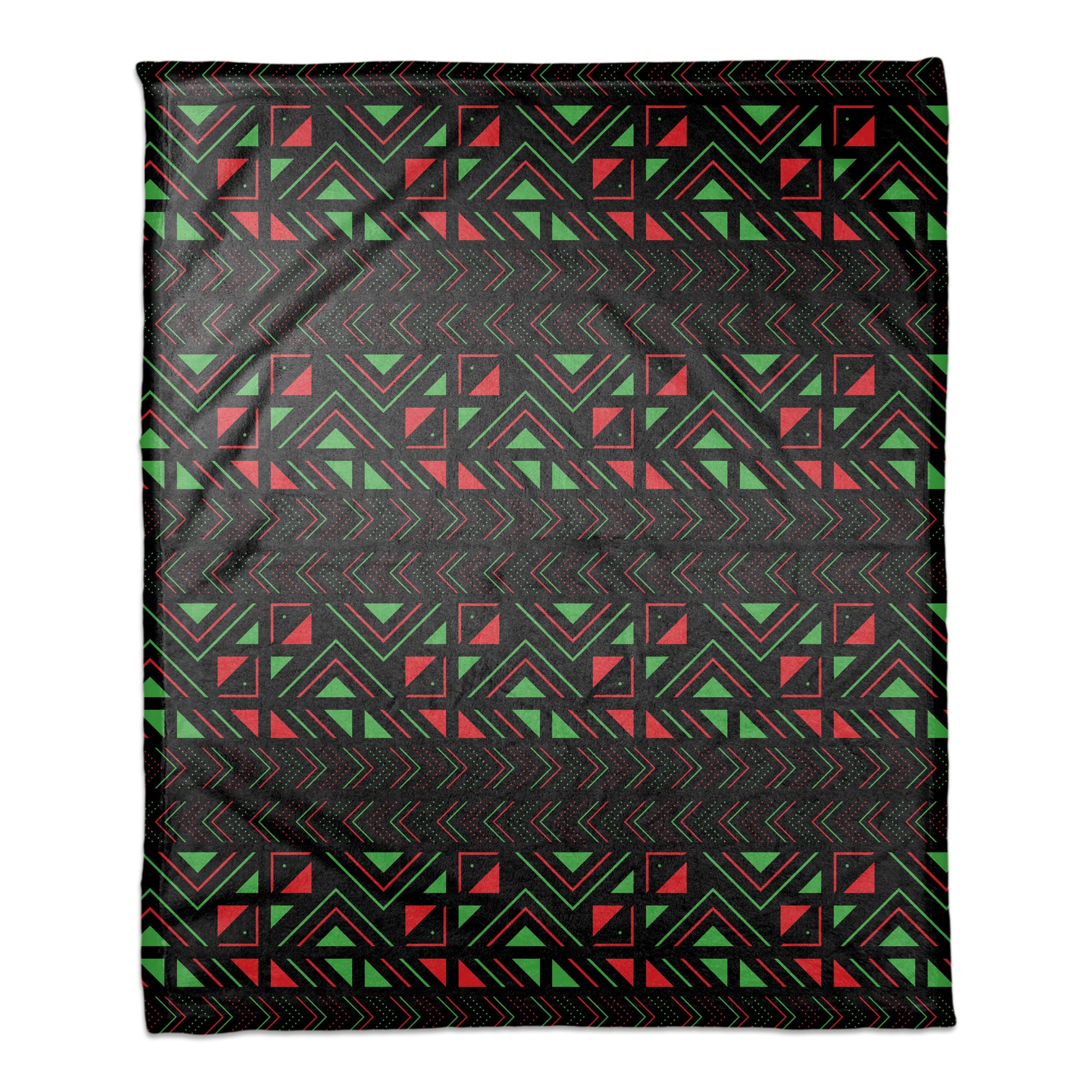 Kwanzaa Triangle & Geometric Pattern Coral Fleece Blanket