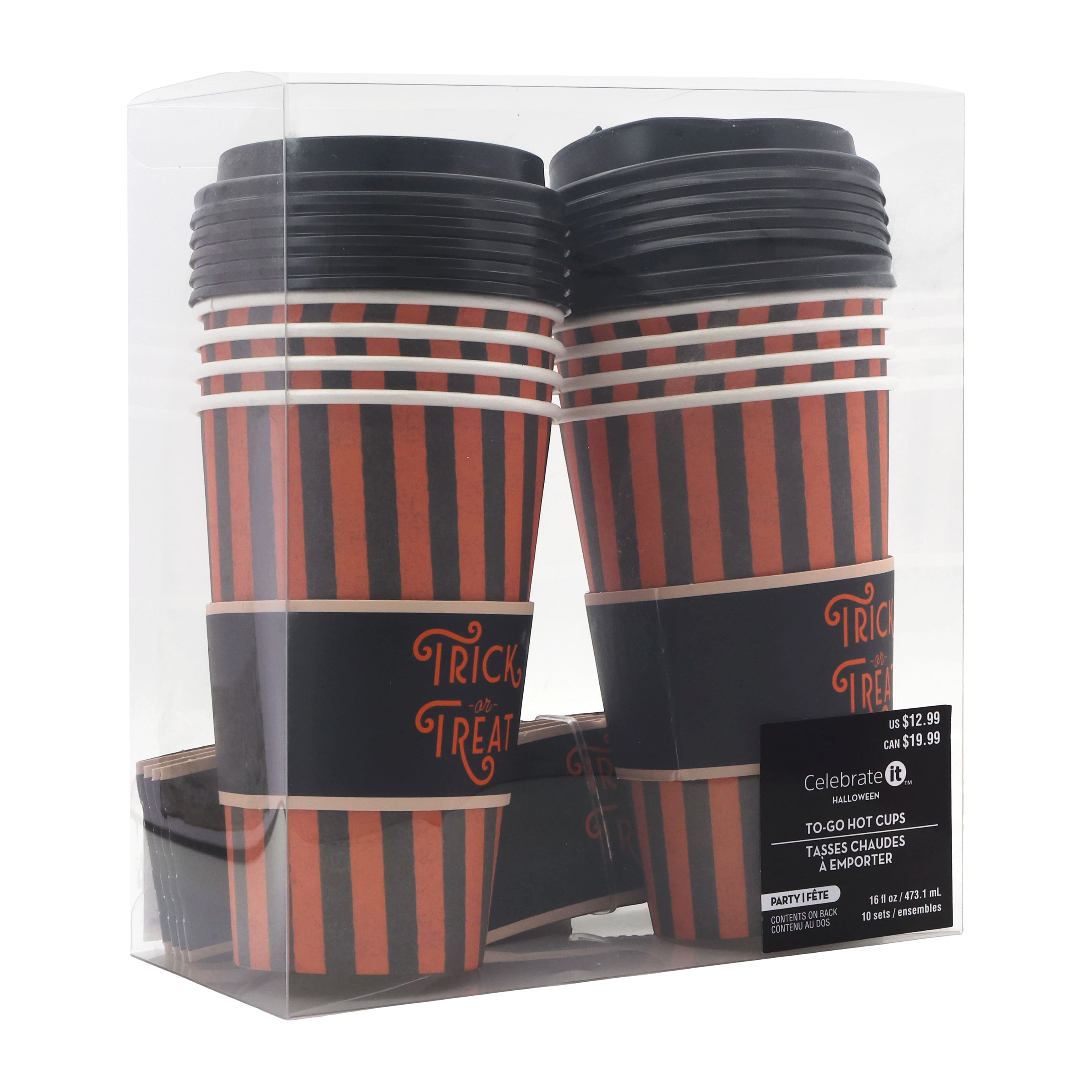 16oz. Halloween Trick or Treat Paper To-Go Hot Cups, 10ct. by Celebrate It™