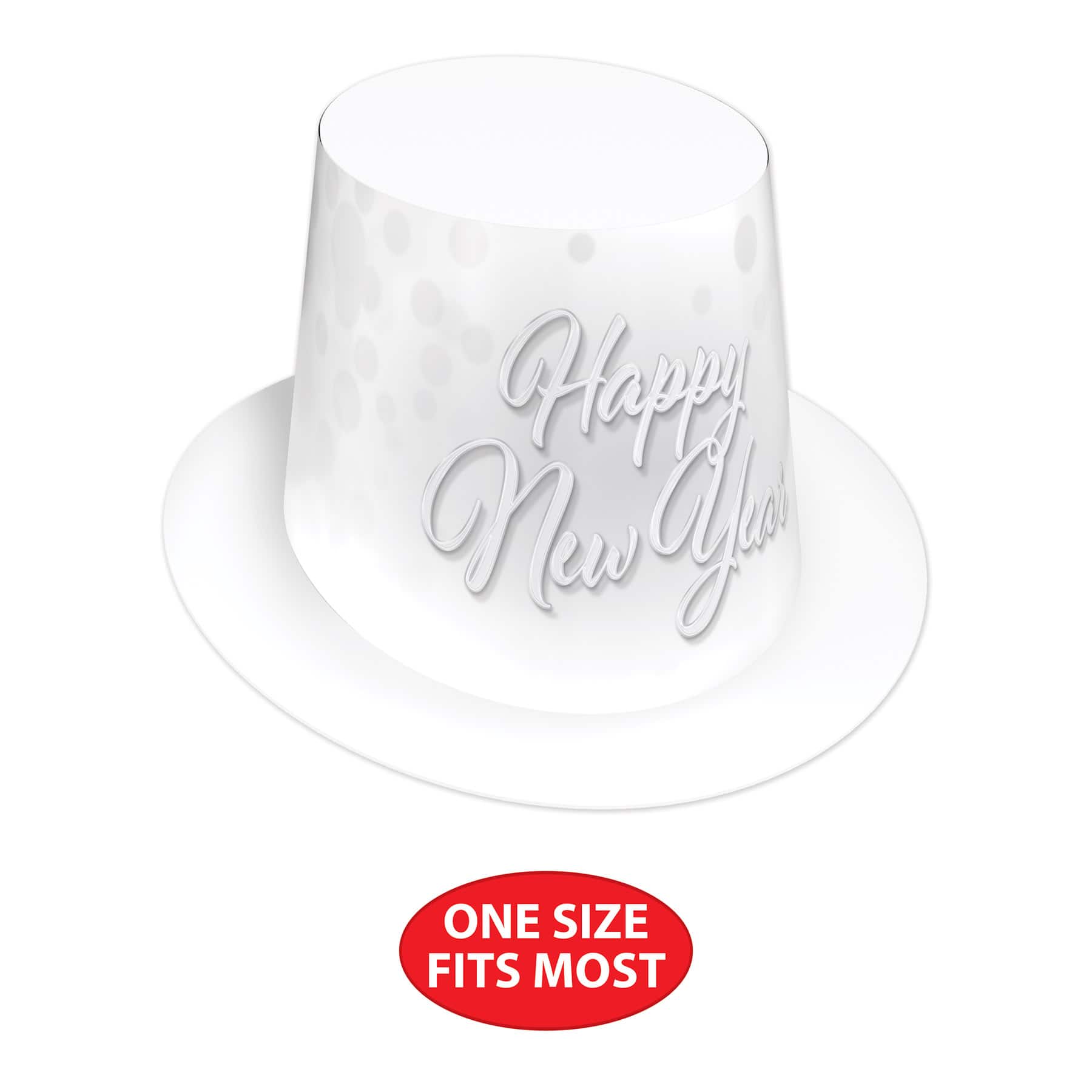 Beistle Adult Whiteout New Year Hi-Hats, 25ct.