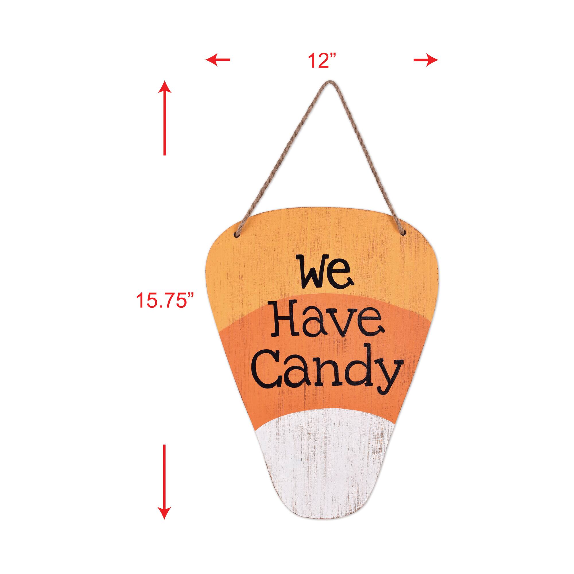 Sunset Vista Designs® 12" x 16" Whimsical Double-Sided Candy Corn Halloween Wooden Hanging Sign