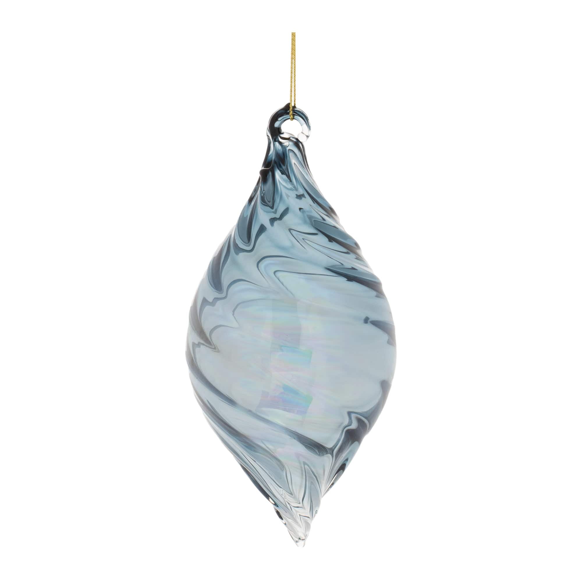 Melrose Iridescent Swirl Glass Ornament Set