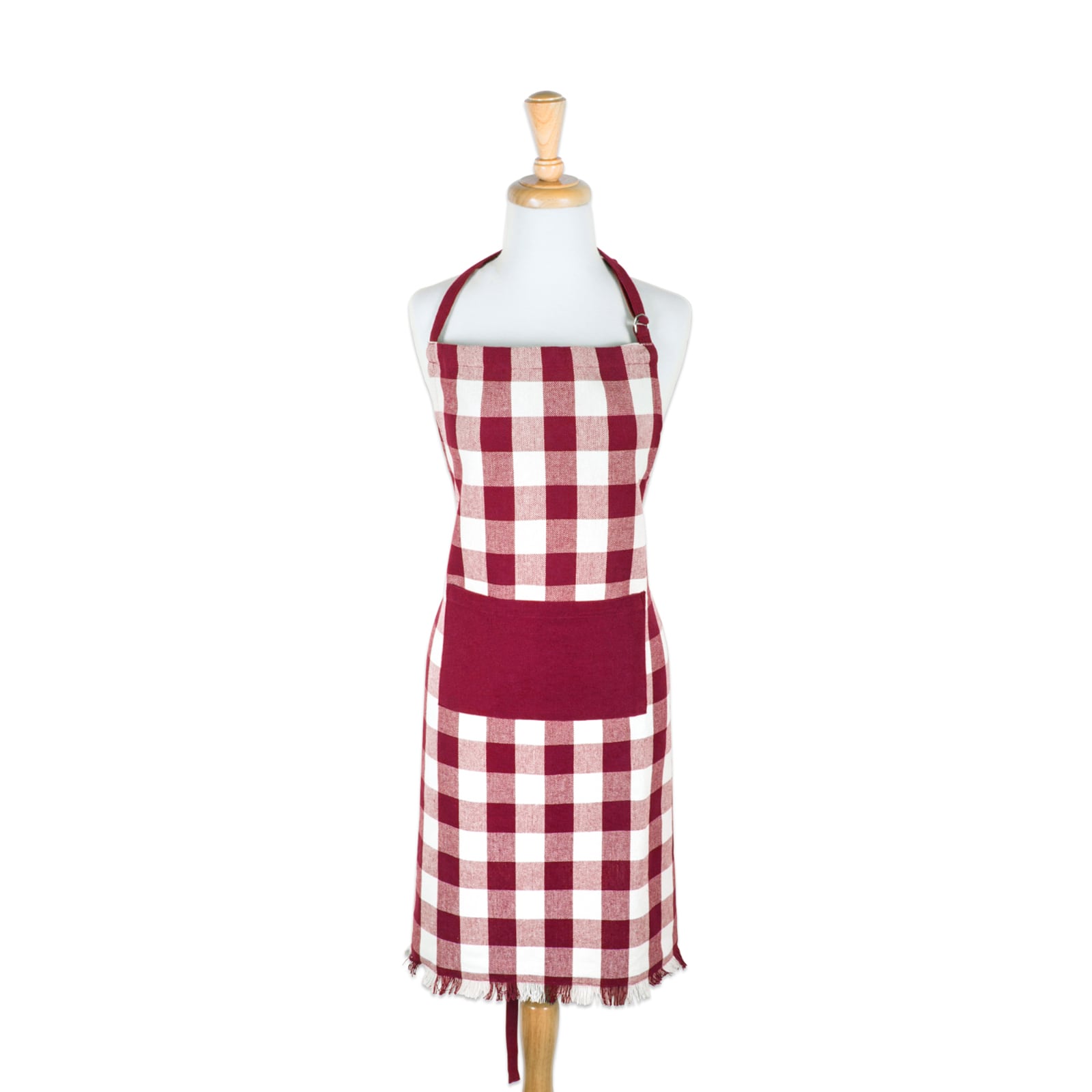 Wine Heavyweight Check Fringed Chef Apron