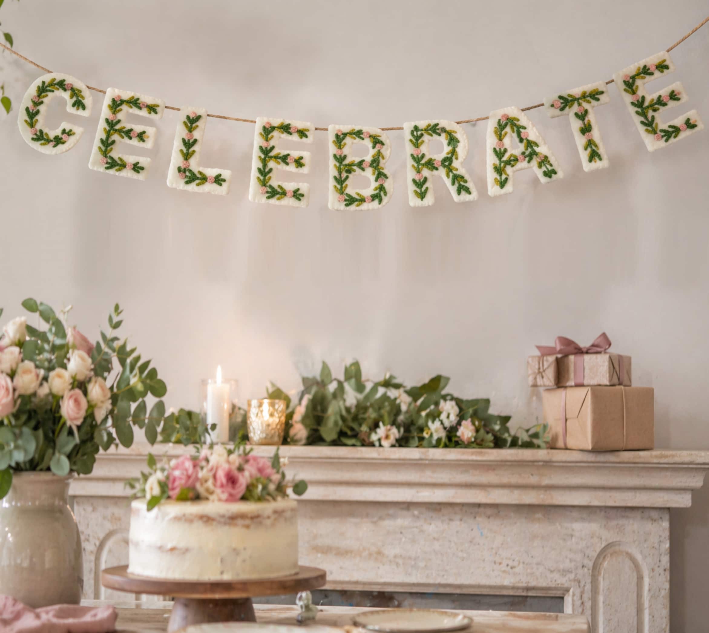 4" Floral Embroidered Puffy Letter by Celebrate It