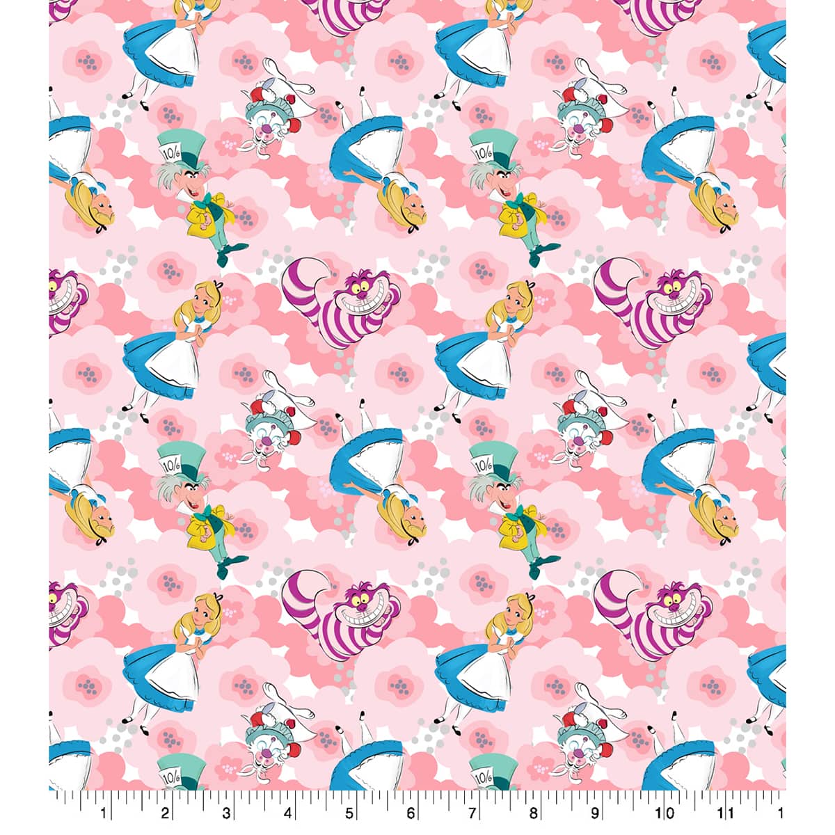 Disney® Alice in Wonderland Pink Floral Toss Cotton Fabric
