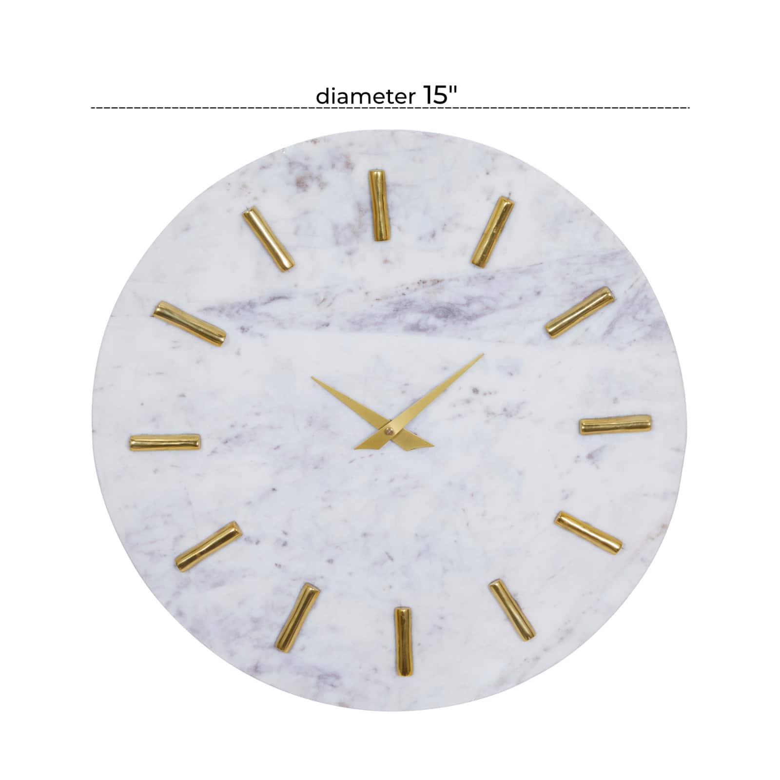 CosmoLiving by Cosmopolitan White Marble Contemporary Wall Clock, 15" x 15" x 1"
