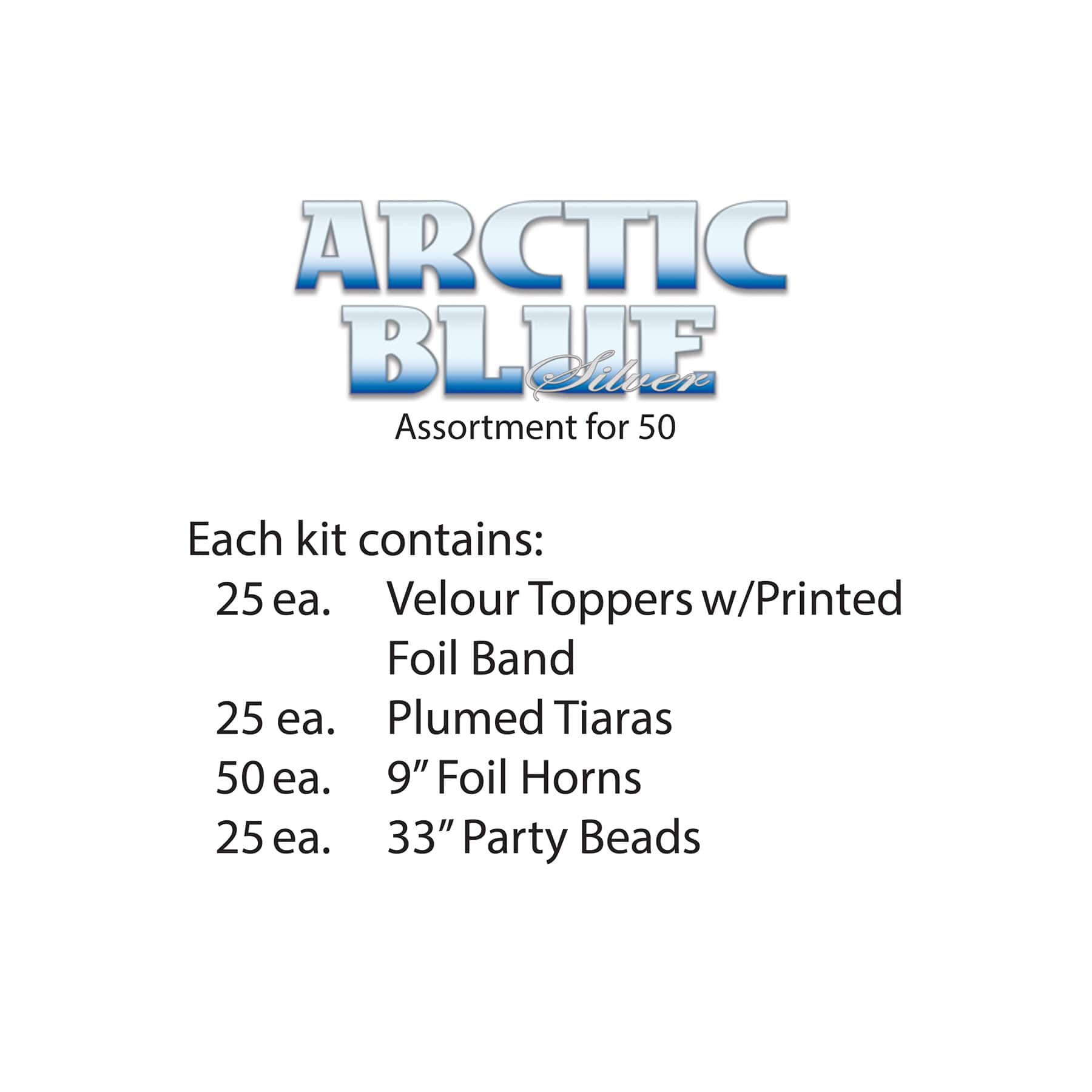 Beistle White & Blue New Year Arctic Party Favor Kit for 50