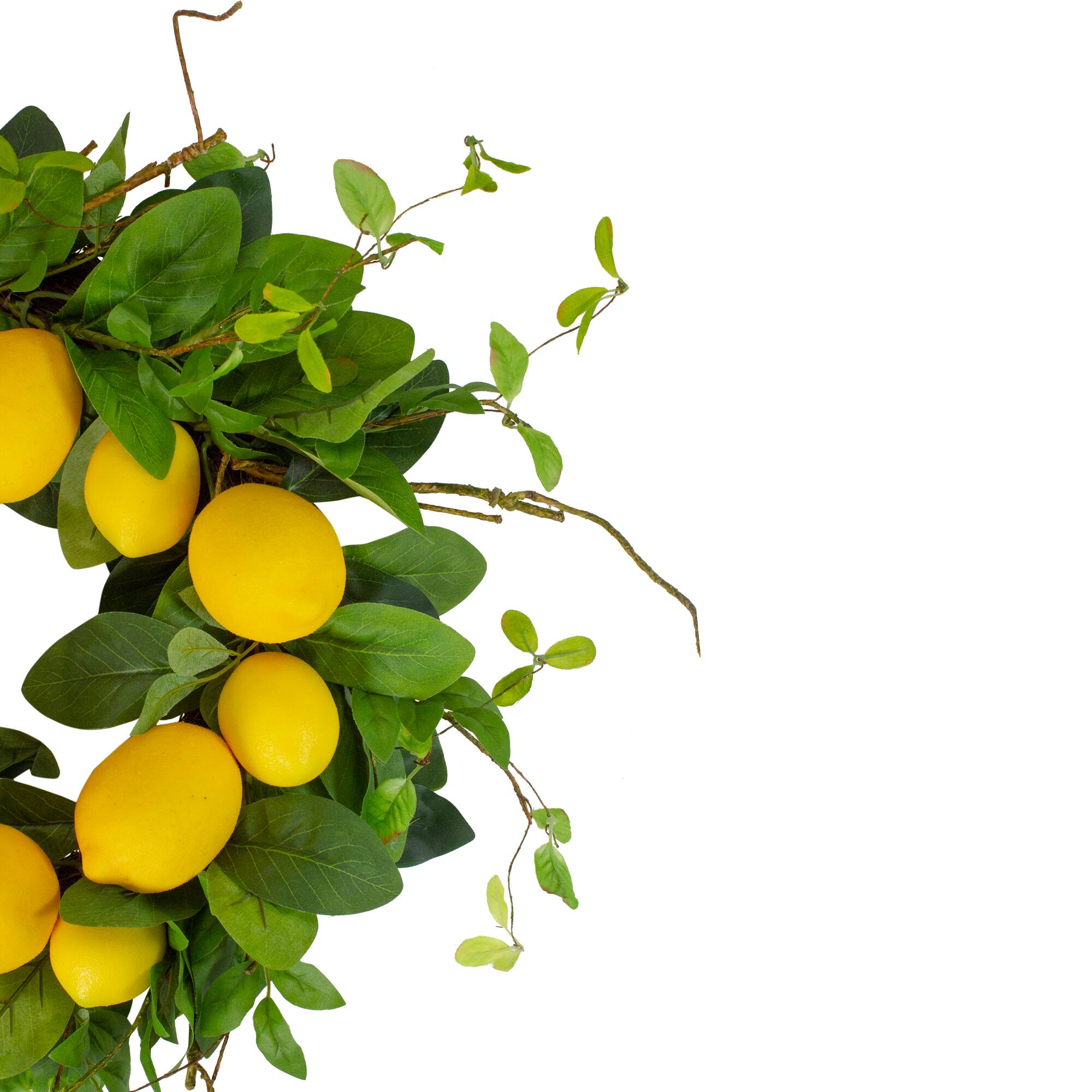 20" Yellow & Green Lemons & Assorted Foliage Spring Wreath