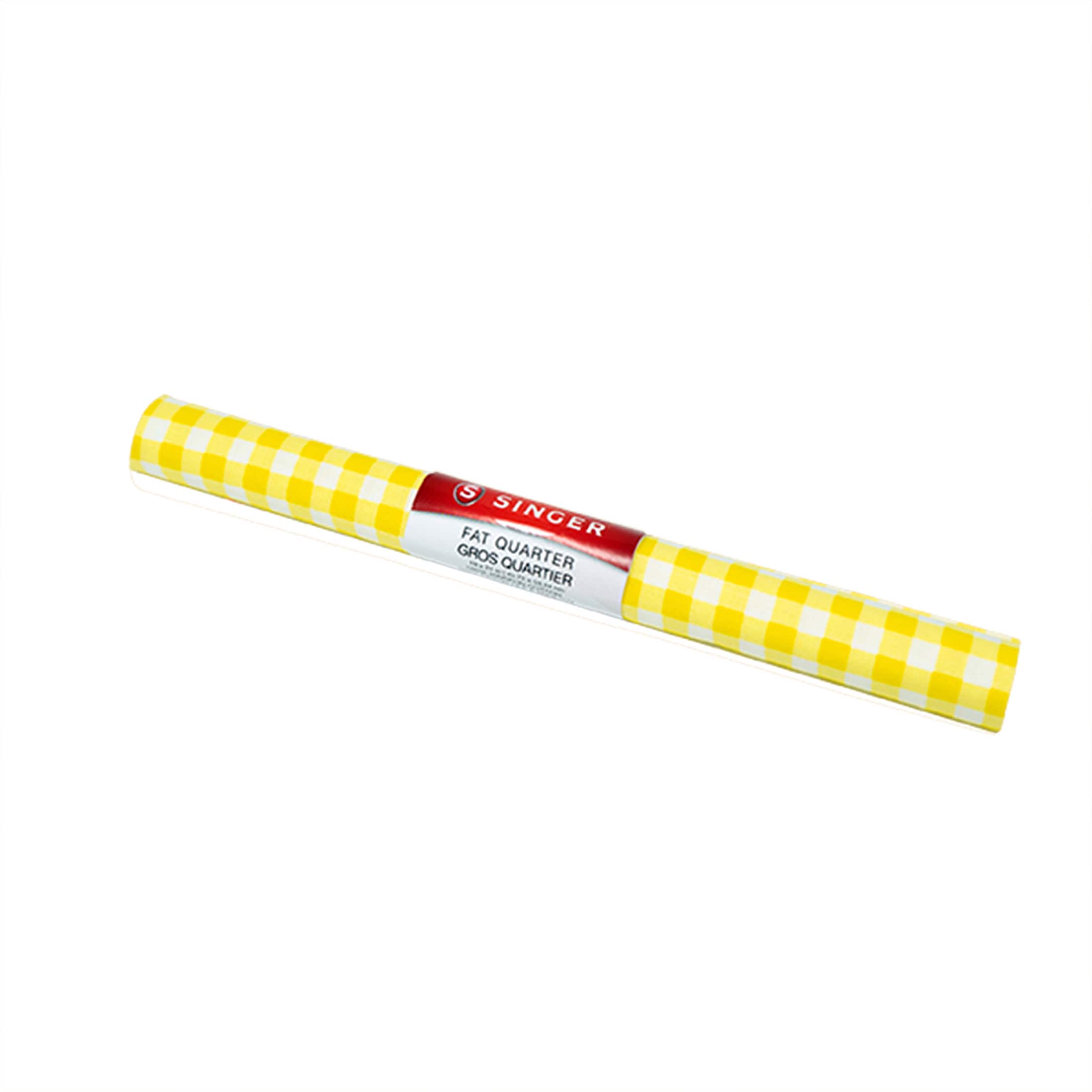 SINGER Yellow & White Plaid Print Cotton Fabric Fat Quarter