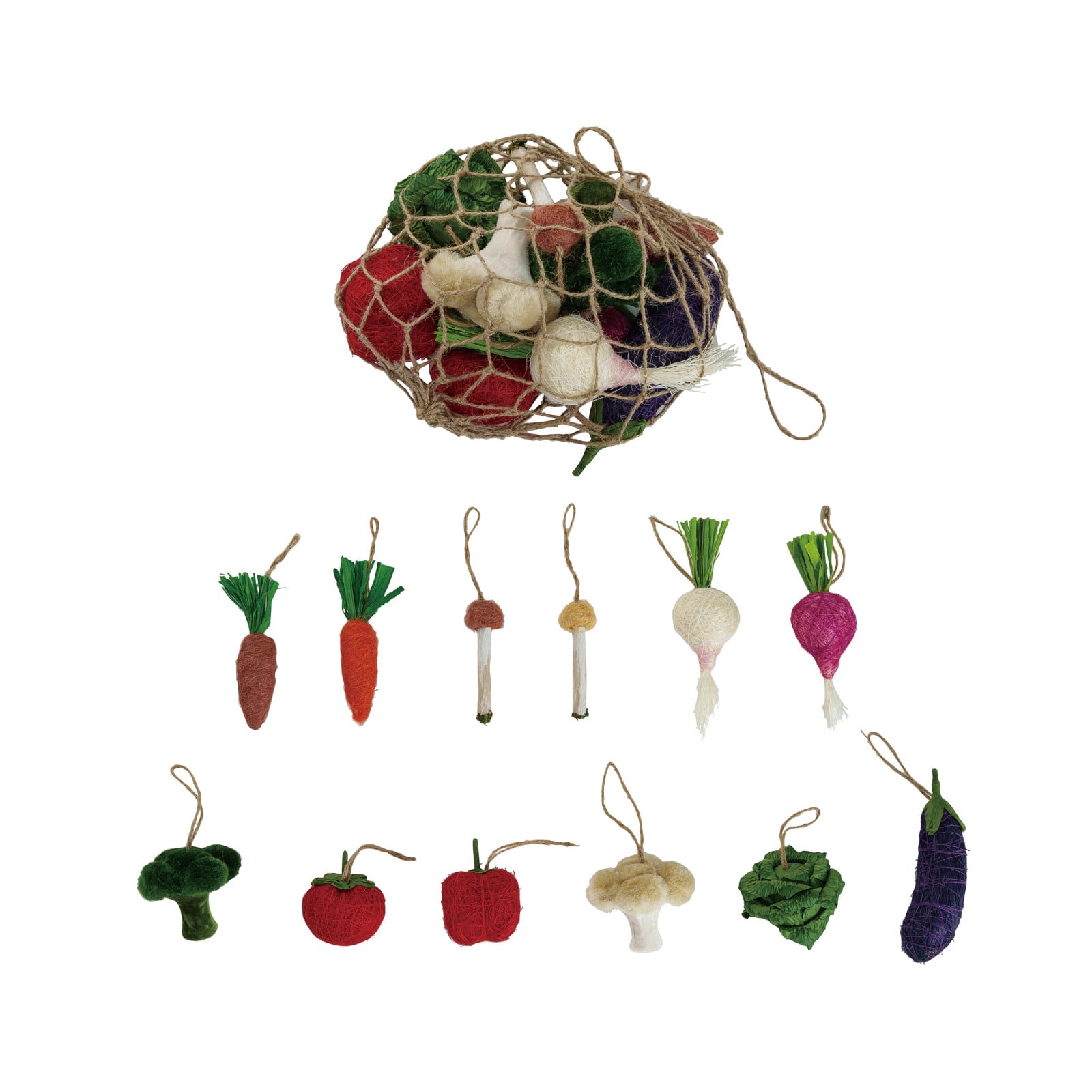 Hello Honey® 13 Pack Vegetable Ornaments