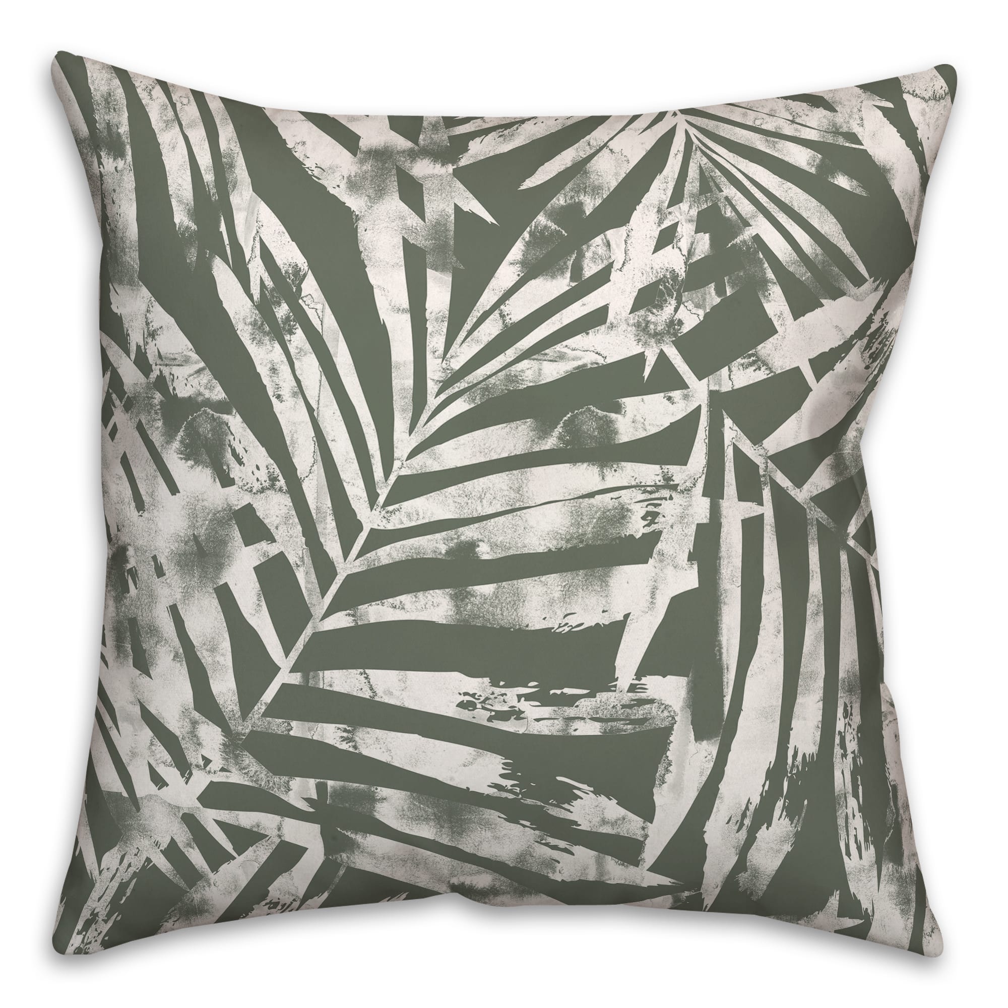 18" x 18" Distressed Leaves Indoor/Outdoor Throw Pillow
