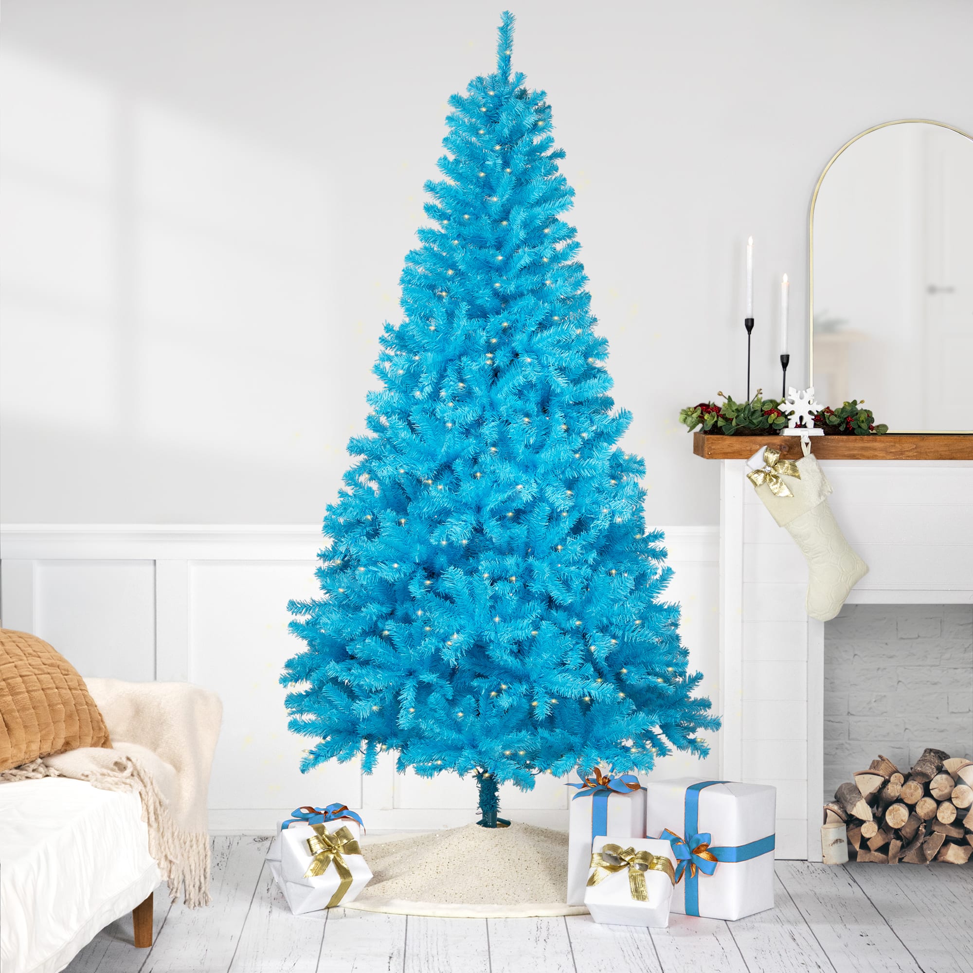 6Ft Pre-Lit Medium Sky Blue Pine Artificial Christmas Tree, Clear Lights By Northlight | 6 ft | Michaels®