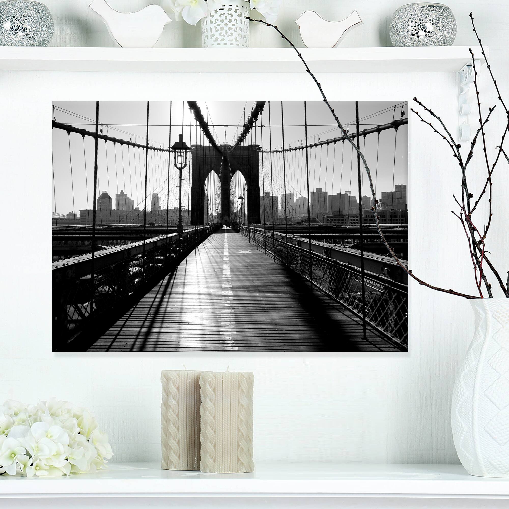 Designart - Dark Brooklyn Bridge