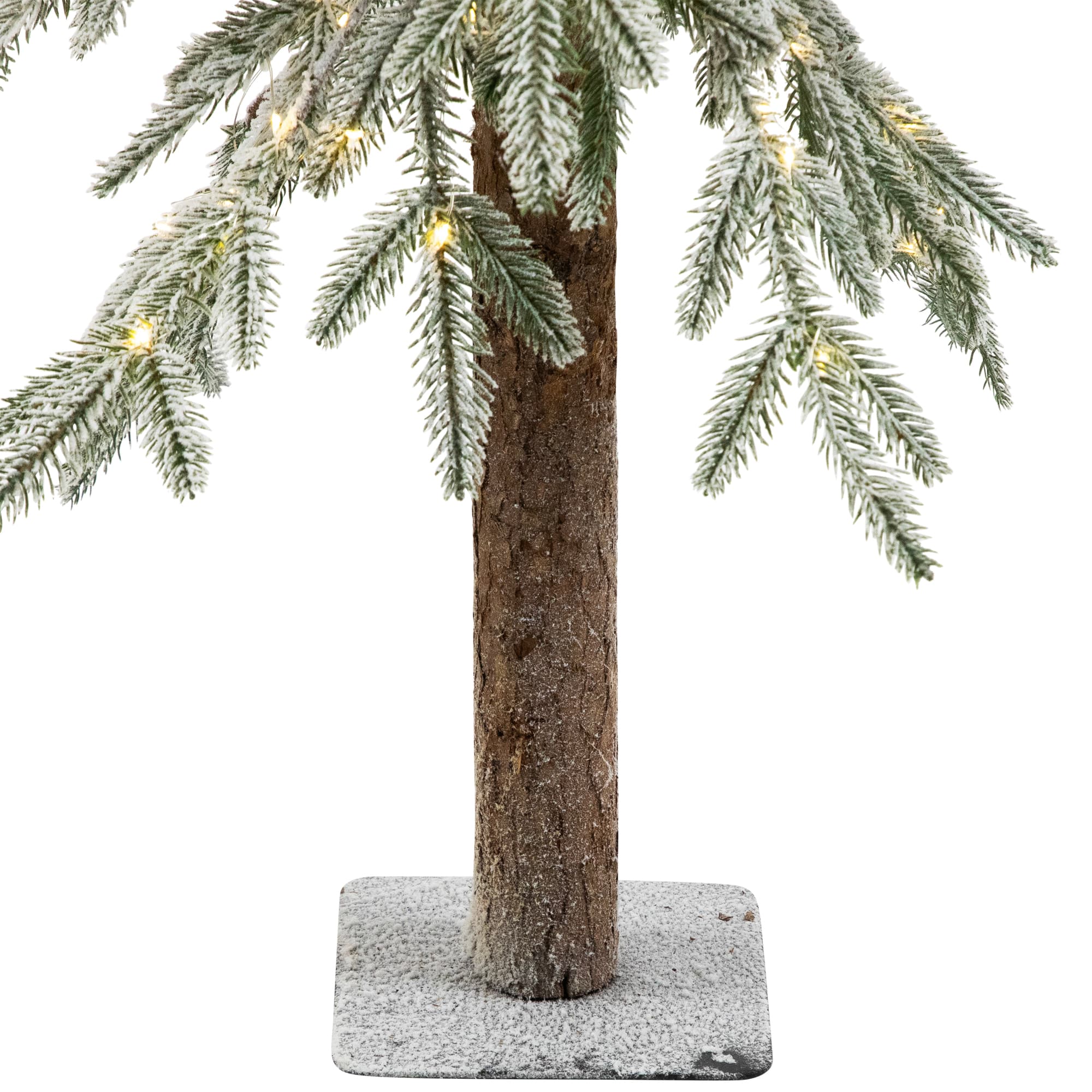 4ft. Pre-Lit Alpine Flocked Artificial Christmas Tree, Clear LED Lights