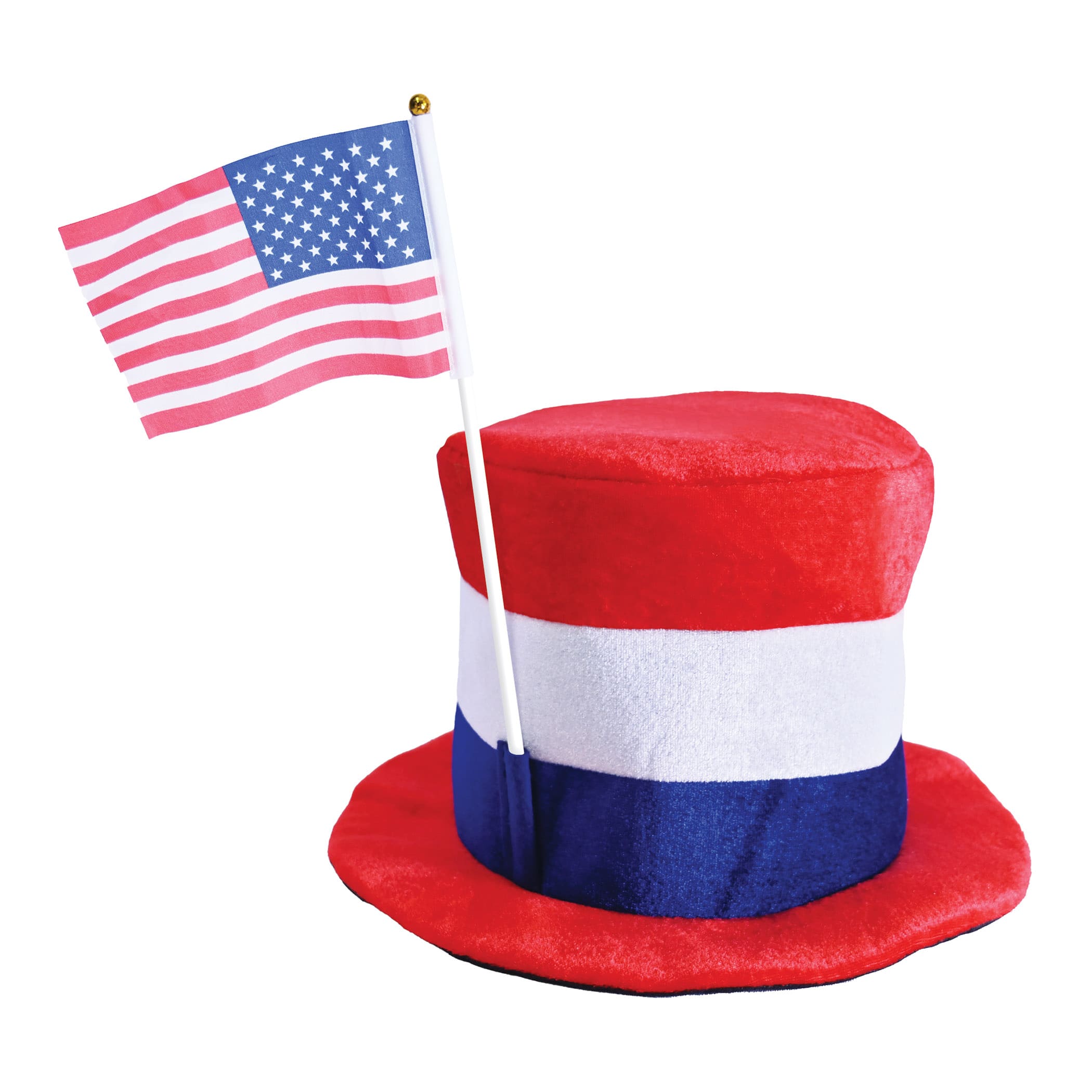 Beistle Patriotic Top Plush Hat with American Flag