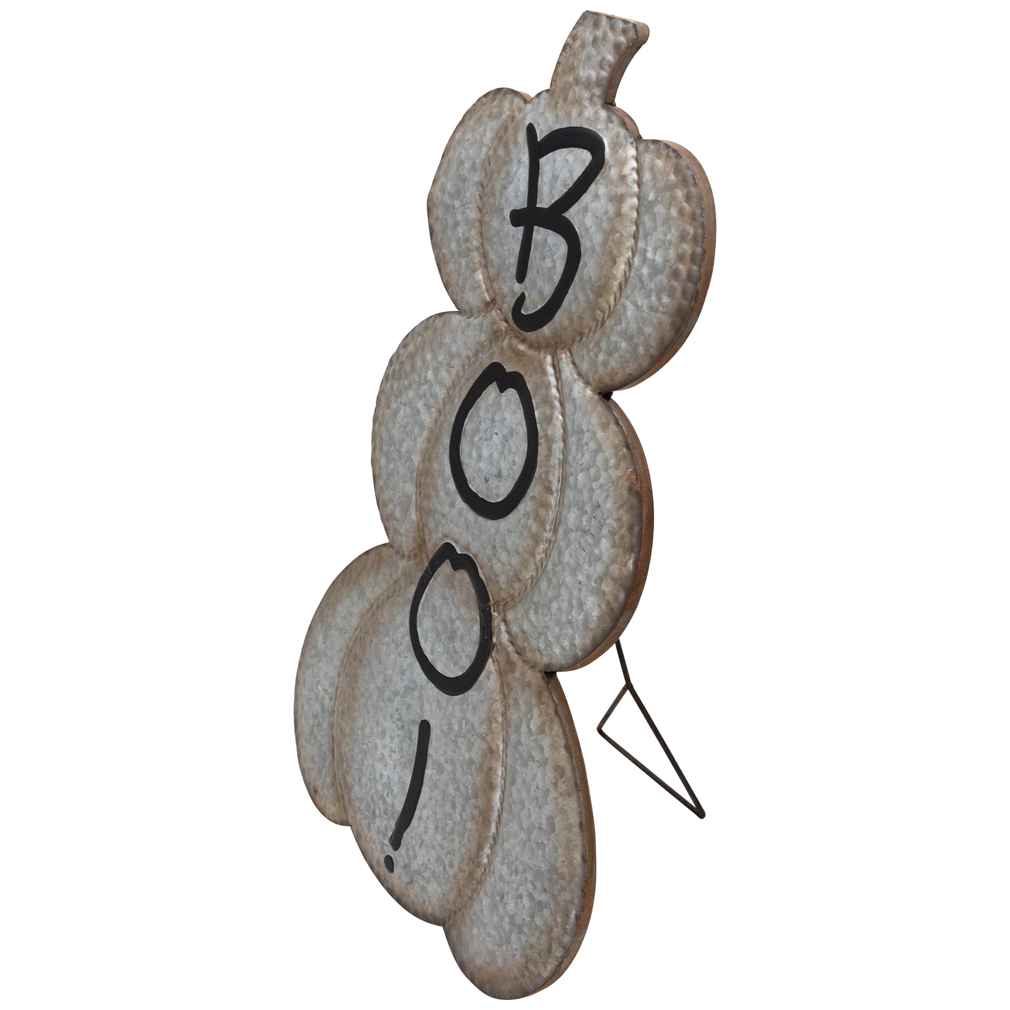 28' Silver & Brown Metal Pumpkin Halloween Decoration