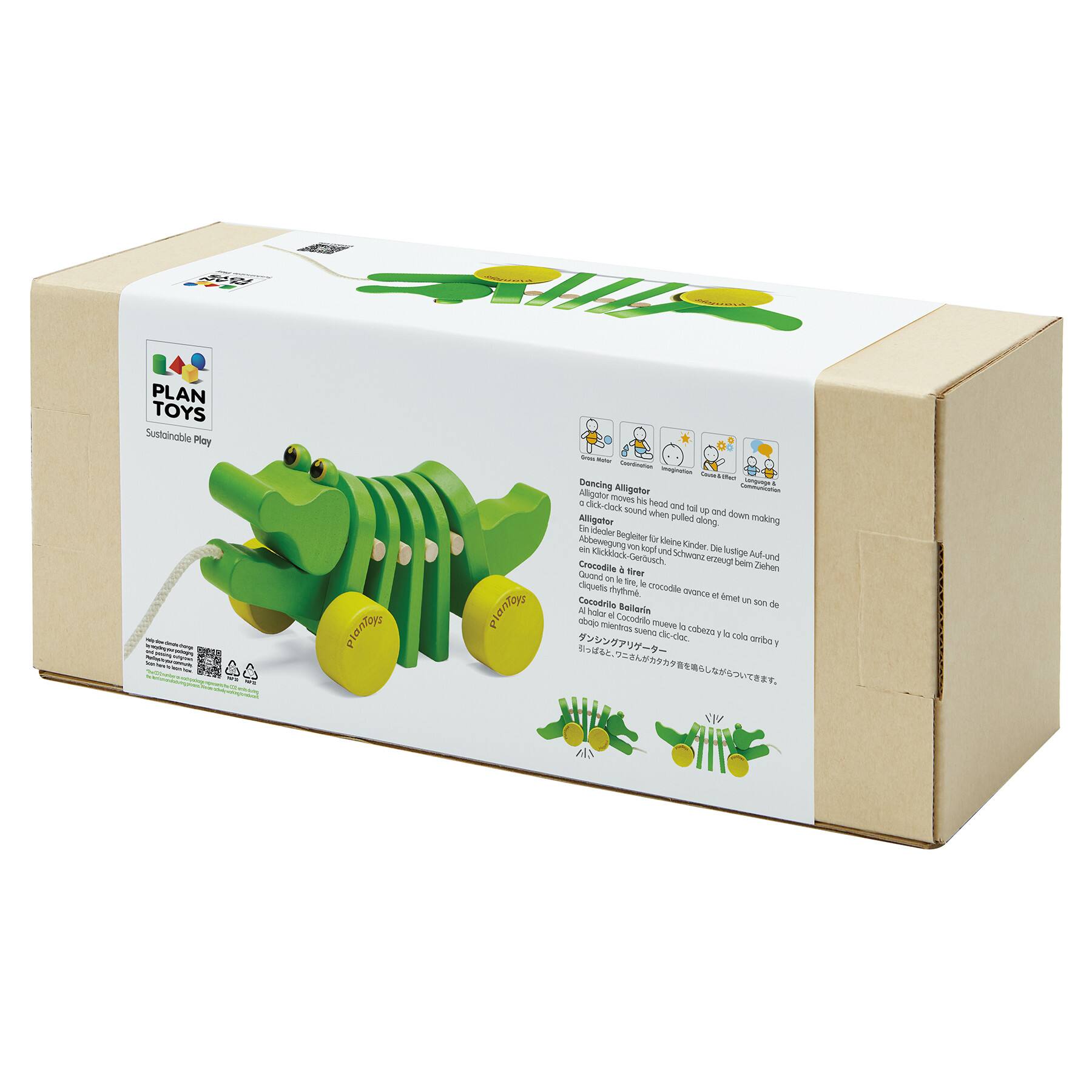 PlanToys Dancing Alligator Wooden Pull Toy