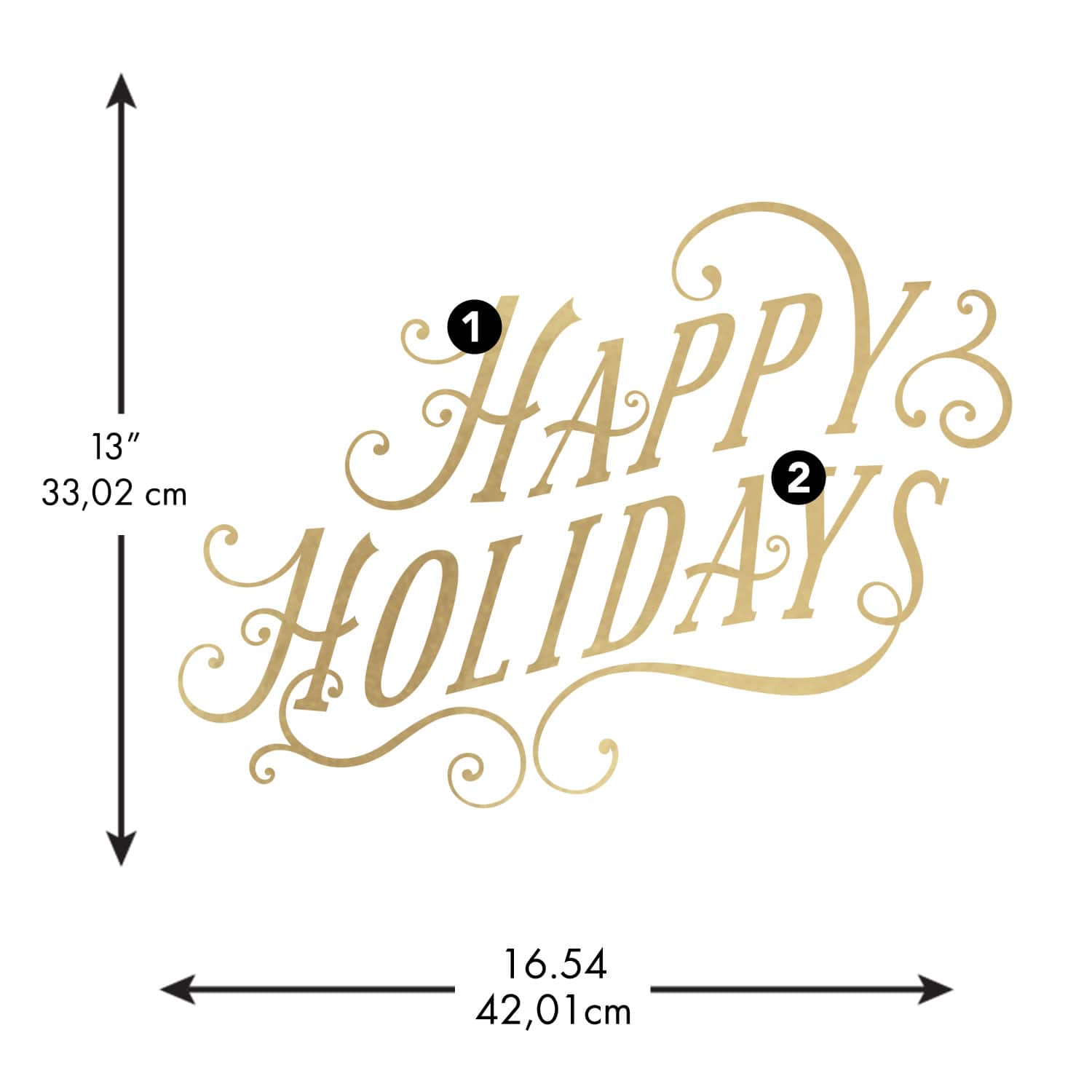 RoomMates Happy Holidays Peel & Stick Wall Decals with Metallic Ink