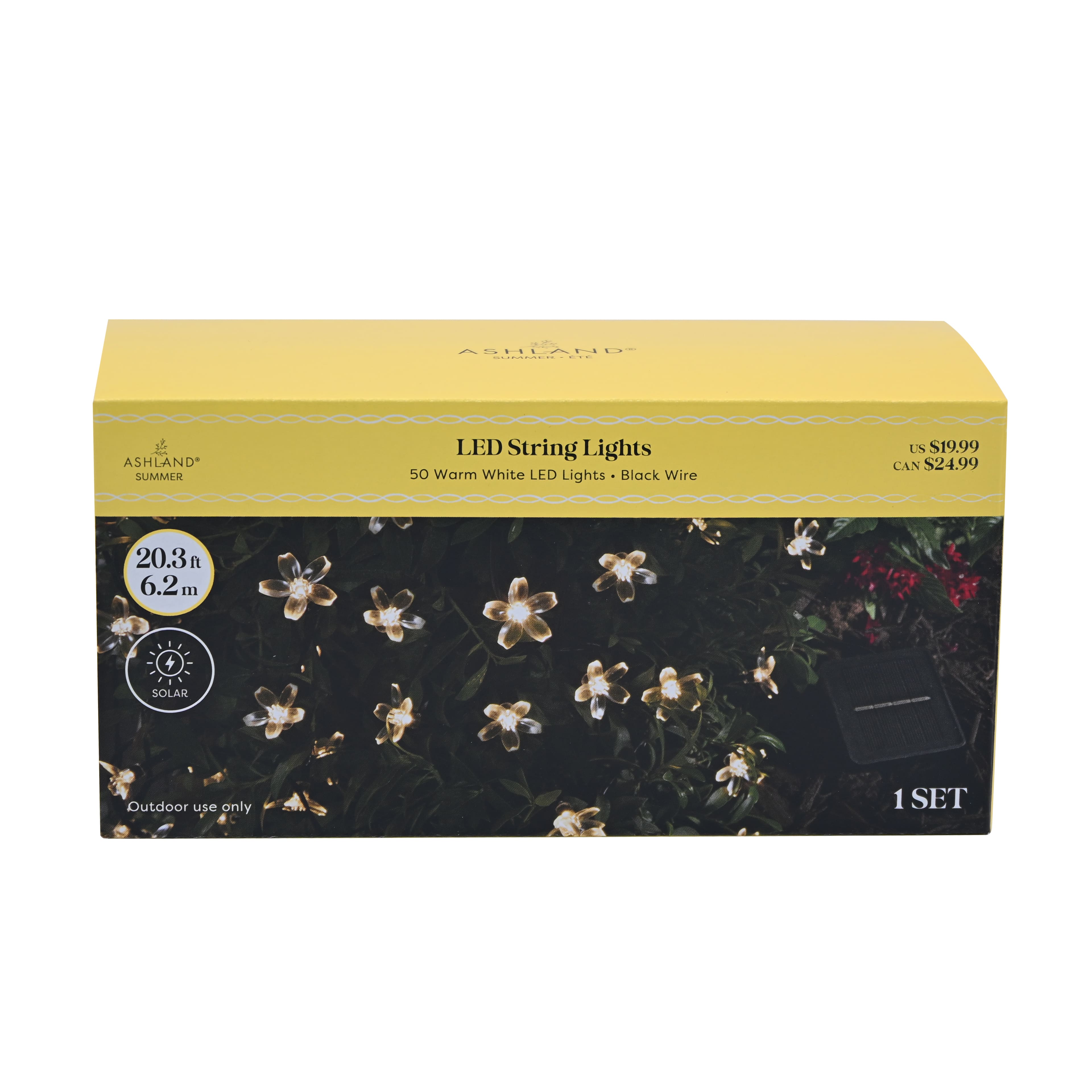 50ct. White Flowers LED Solar String Lights by Ashland®