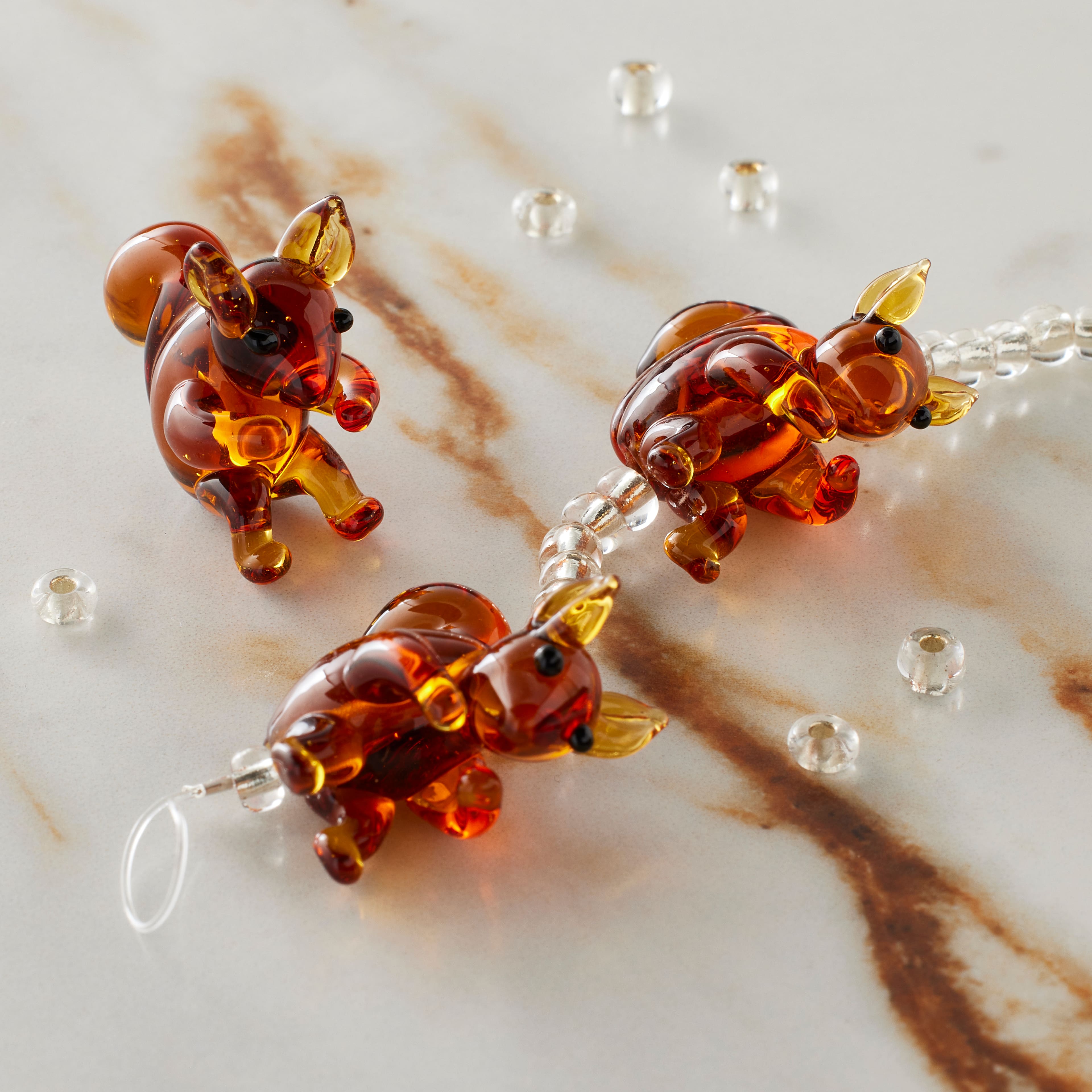 Brown Lampwork Glass Squirrel Beads by Bead Landing™