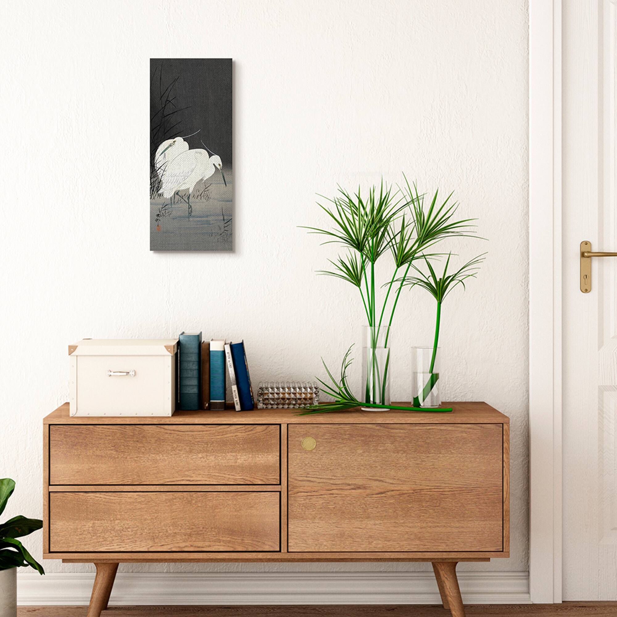 Stupell Industries Traditional Crane by Lake Japanese Inspired Bird Canvas Wall Art