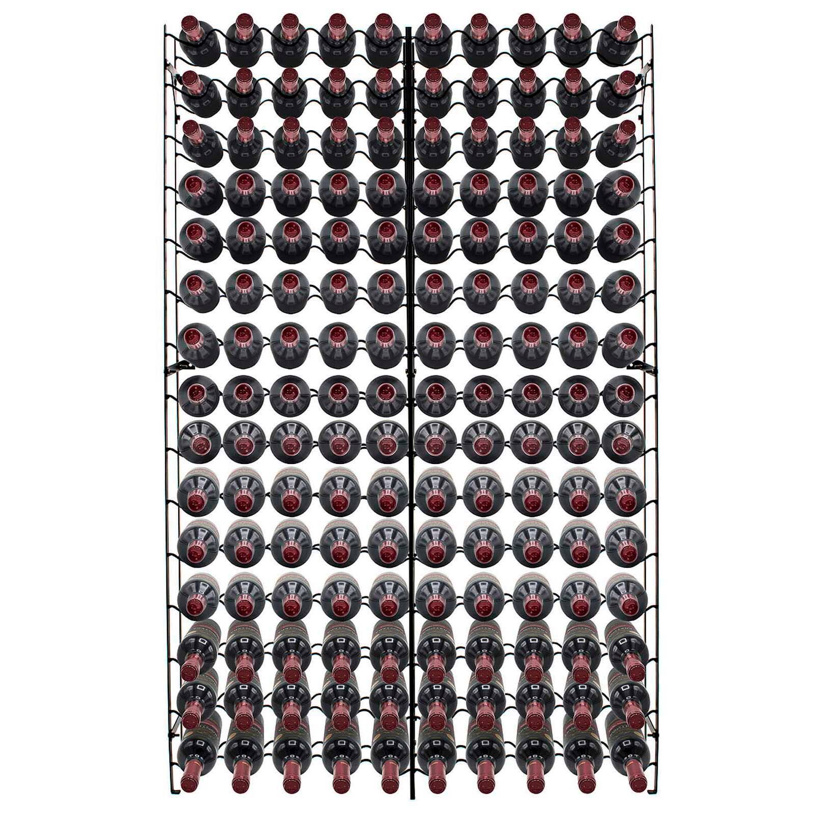 Sorbus Black 150-Bottle Freestanding Metal Wine Rack
