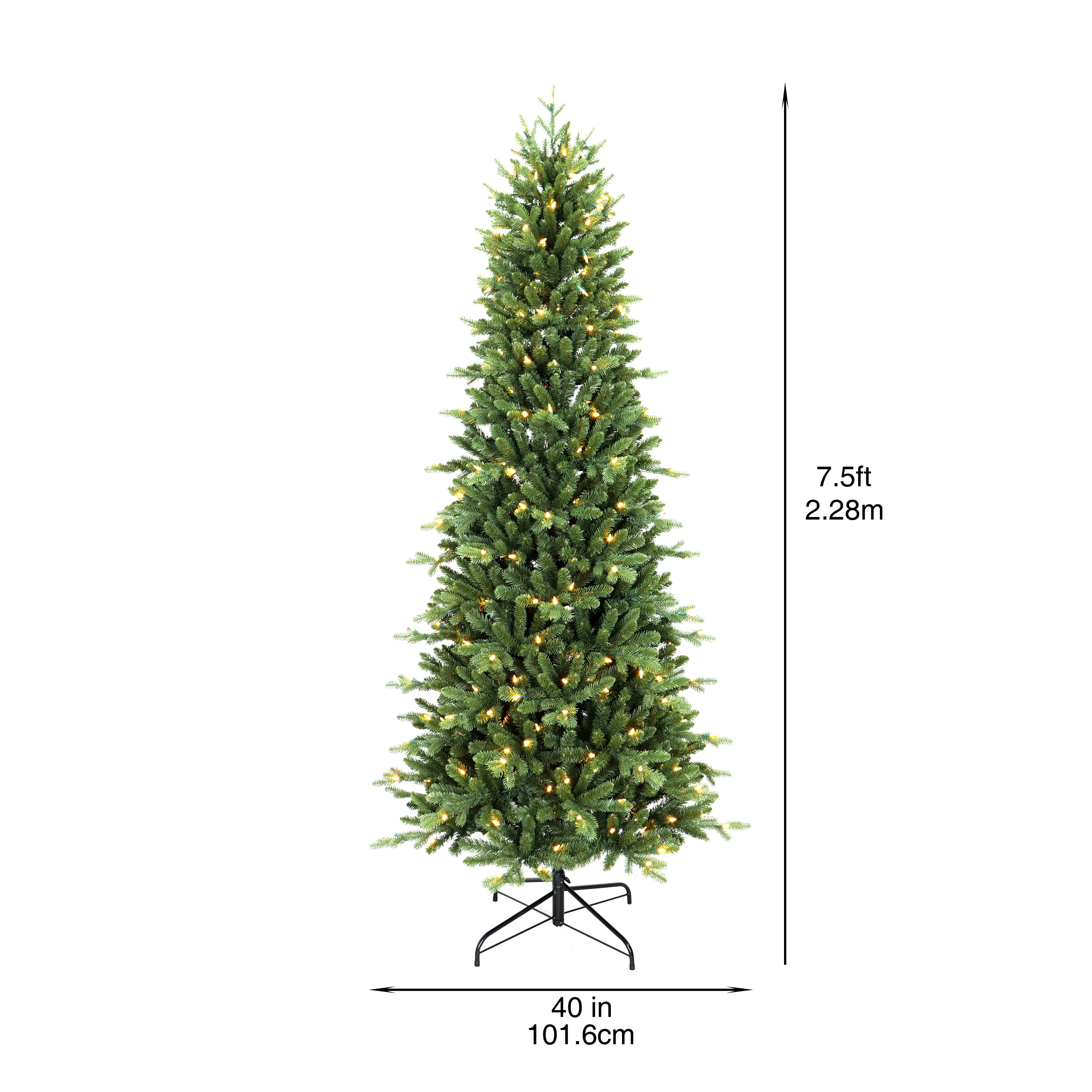 7.5ft. Pre-Lit Glenwood Slim Realistic Artificial Christmas Tree, Warm White LED Lights by Ashland®