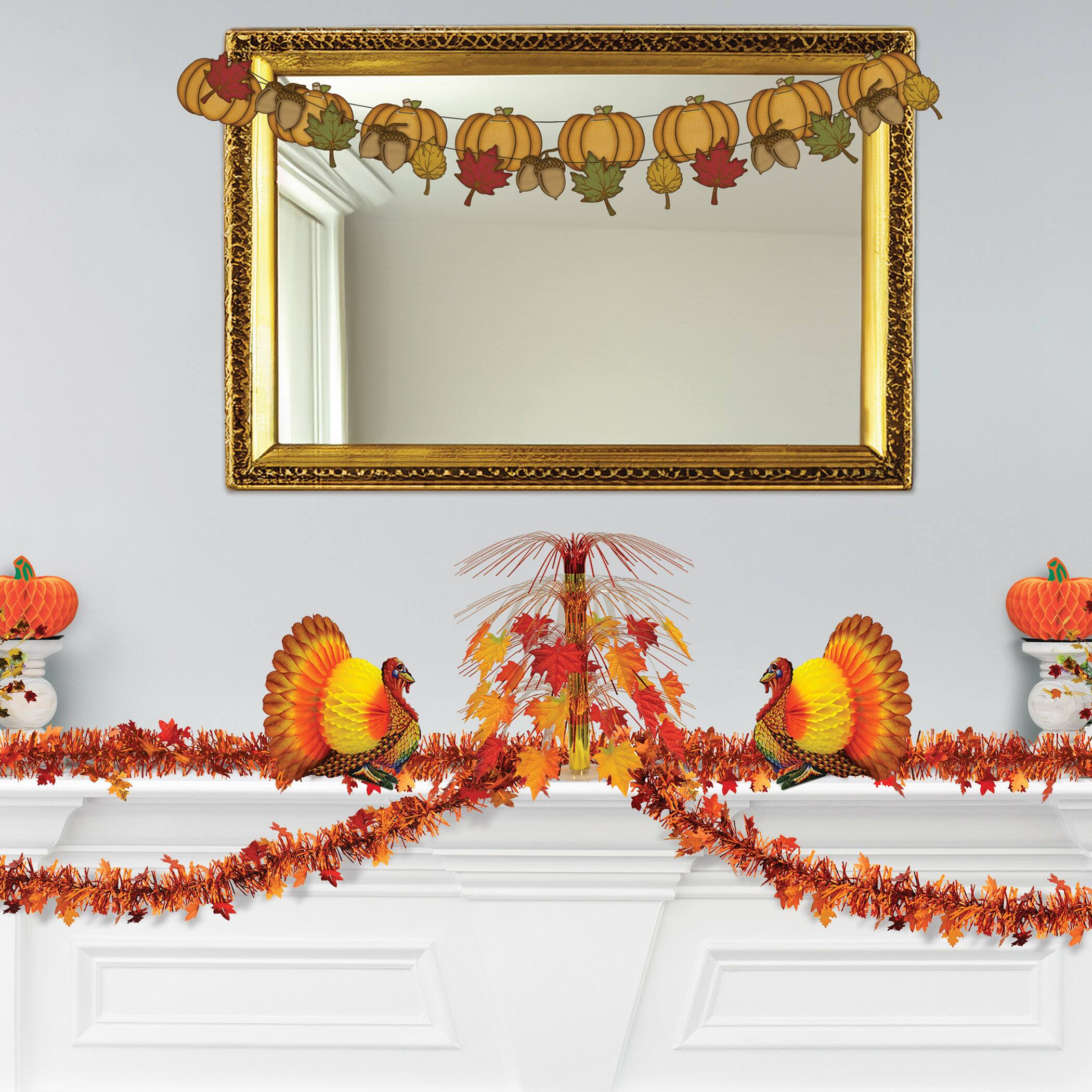 Beistle 12ft. Metallic Autumn Leaf Garlands, 2ct.