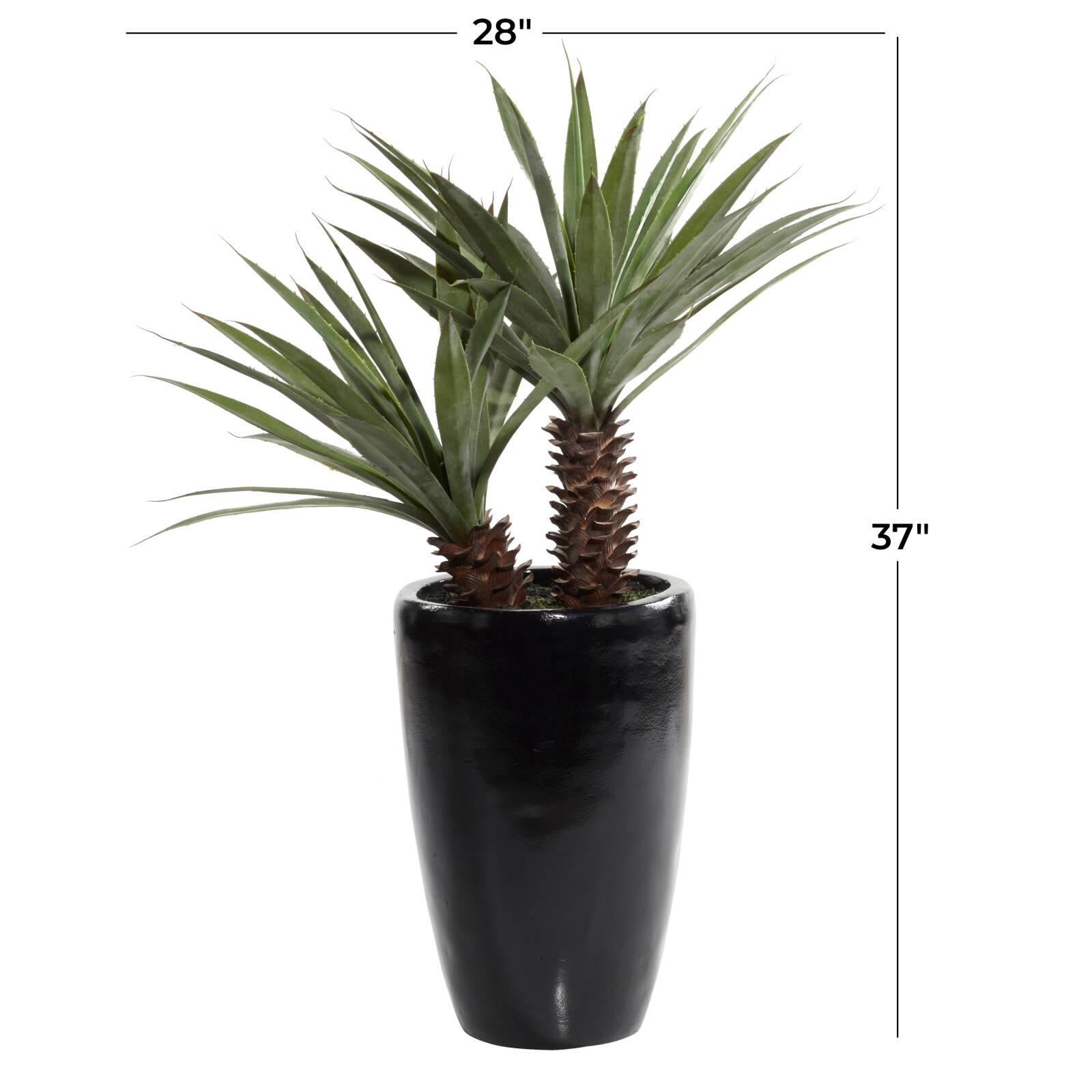 37" Black Contemporary Floral & Botanical Artificial Foliage