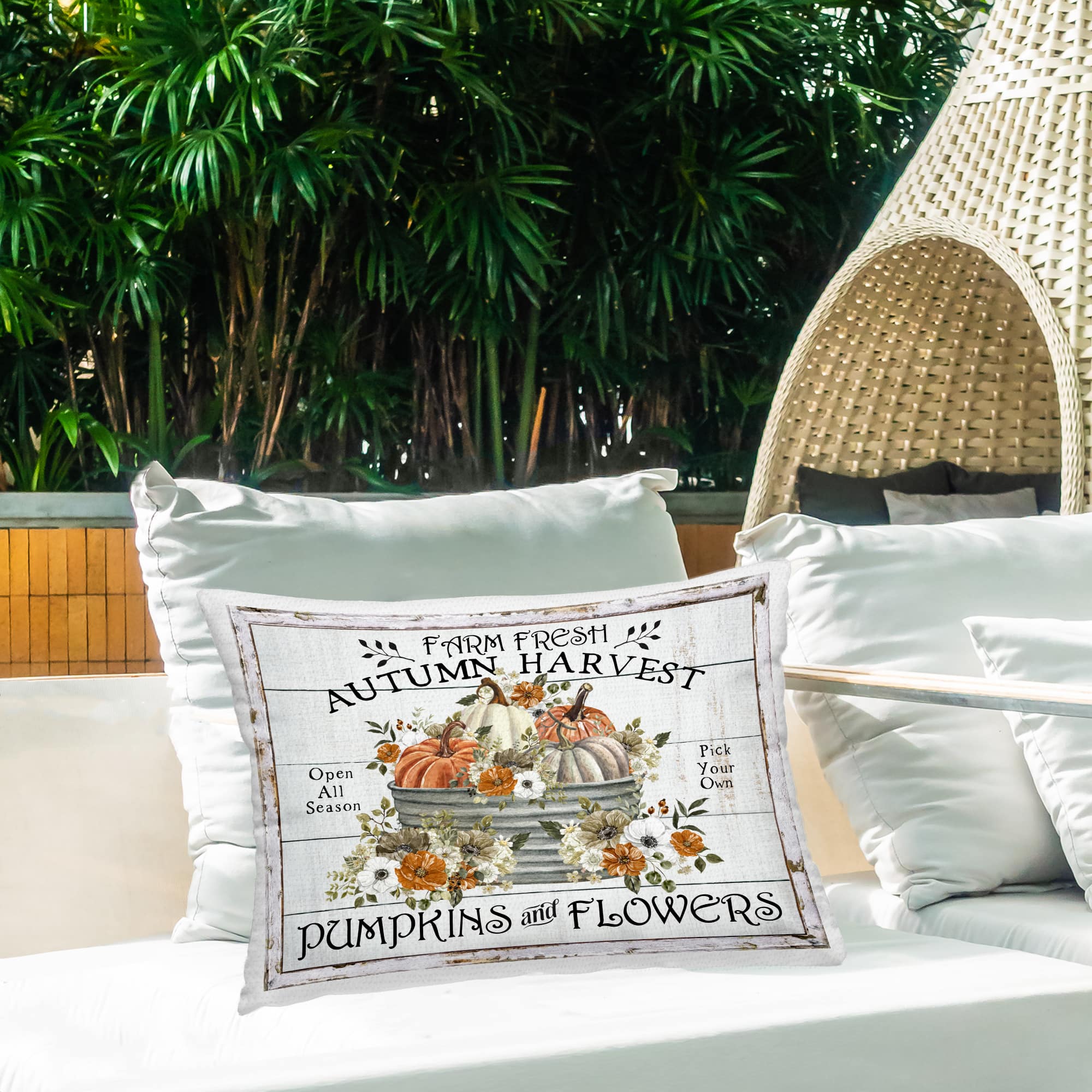 Stupell Industries Farm Fresh Harvest Pumpkin Outdoor Printed Pillow