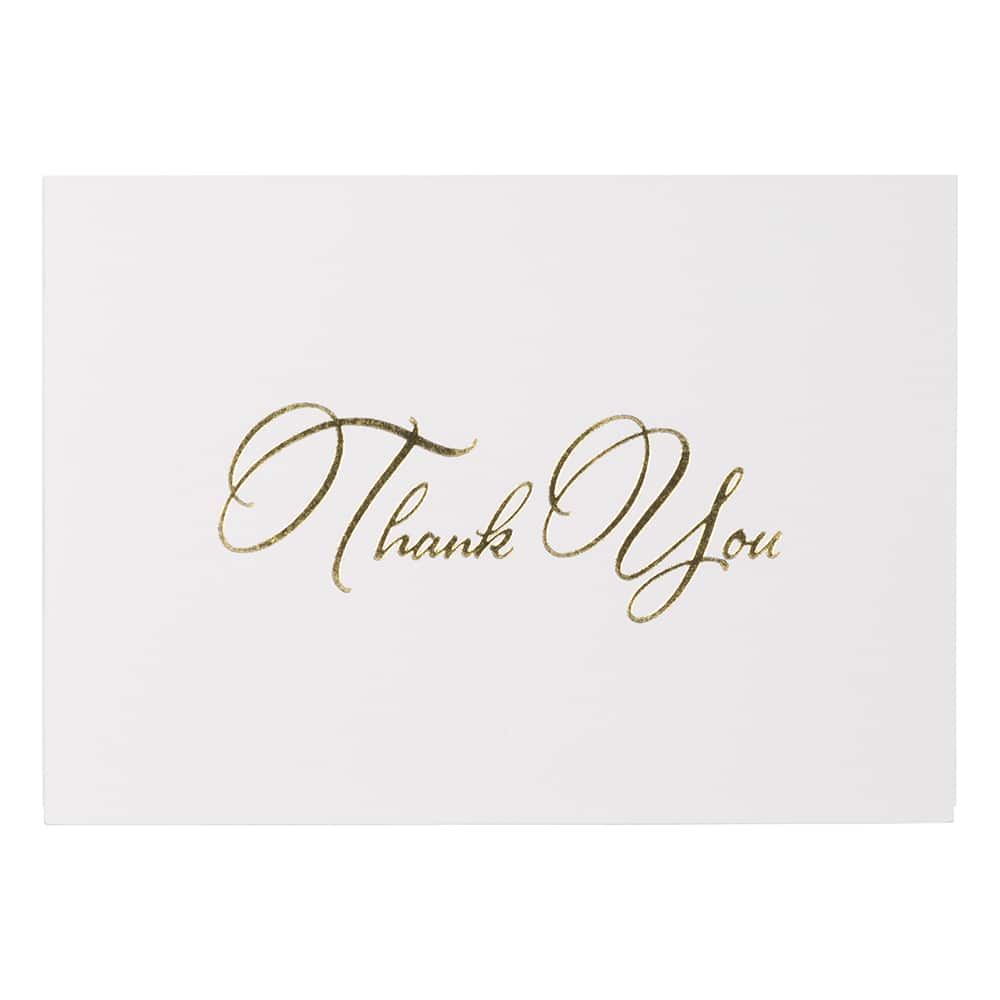 JAM Paper Thank You Card Set with Gold Script