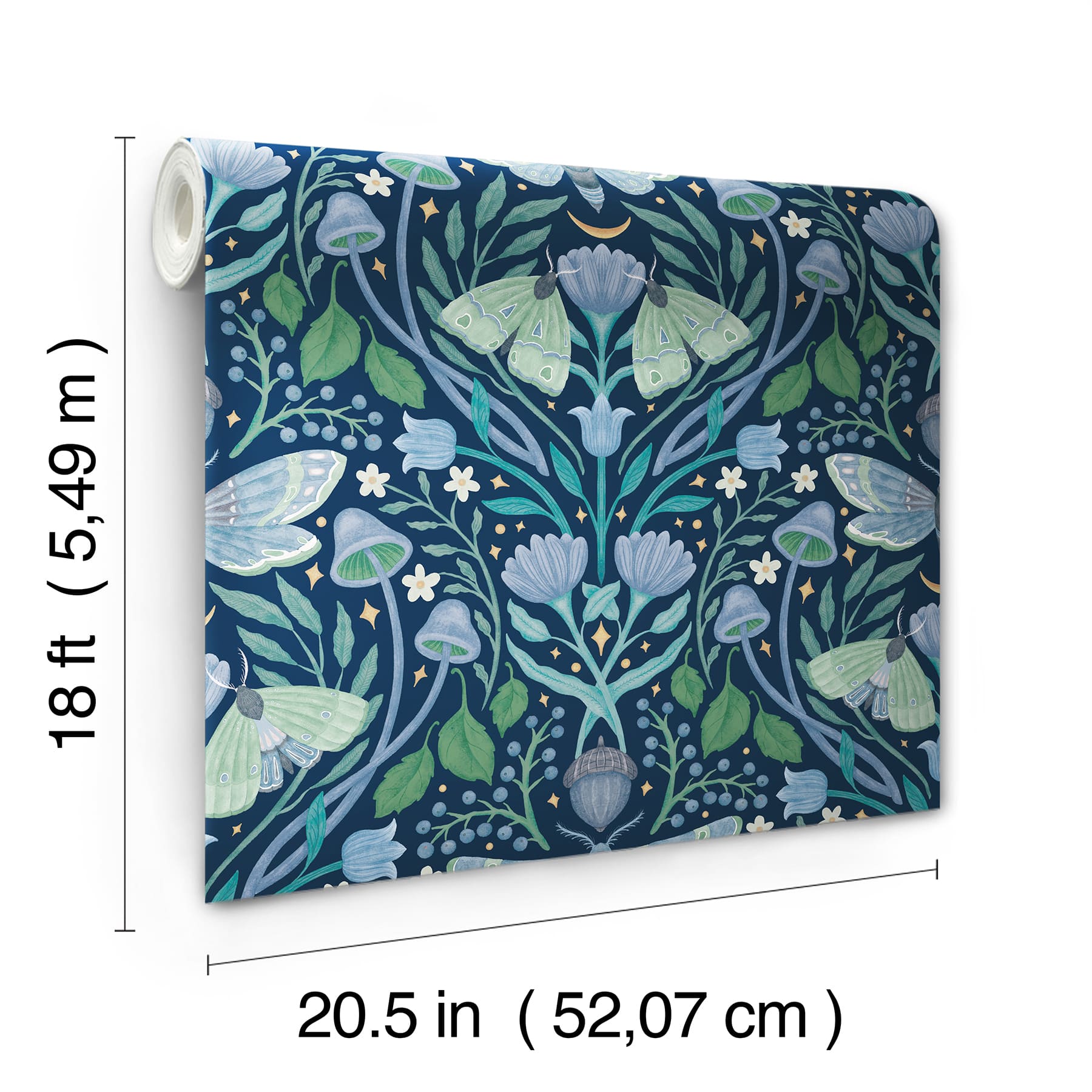 RoomMates Enchanted Forest Damask Peel & Stick Wallpaper