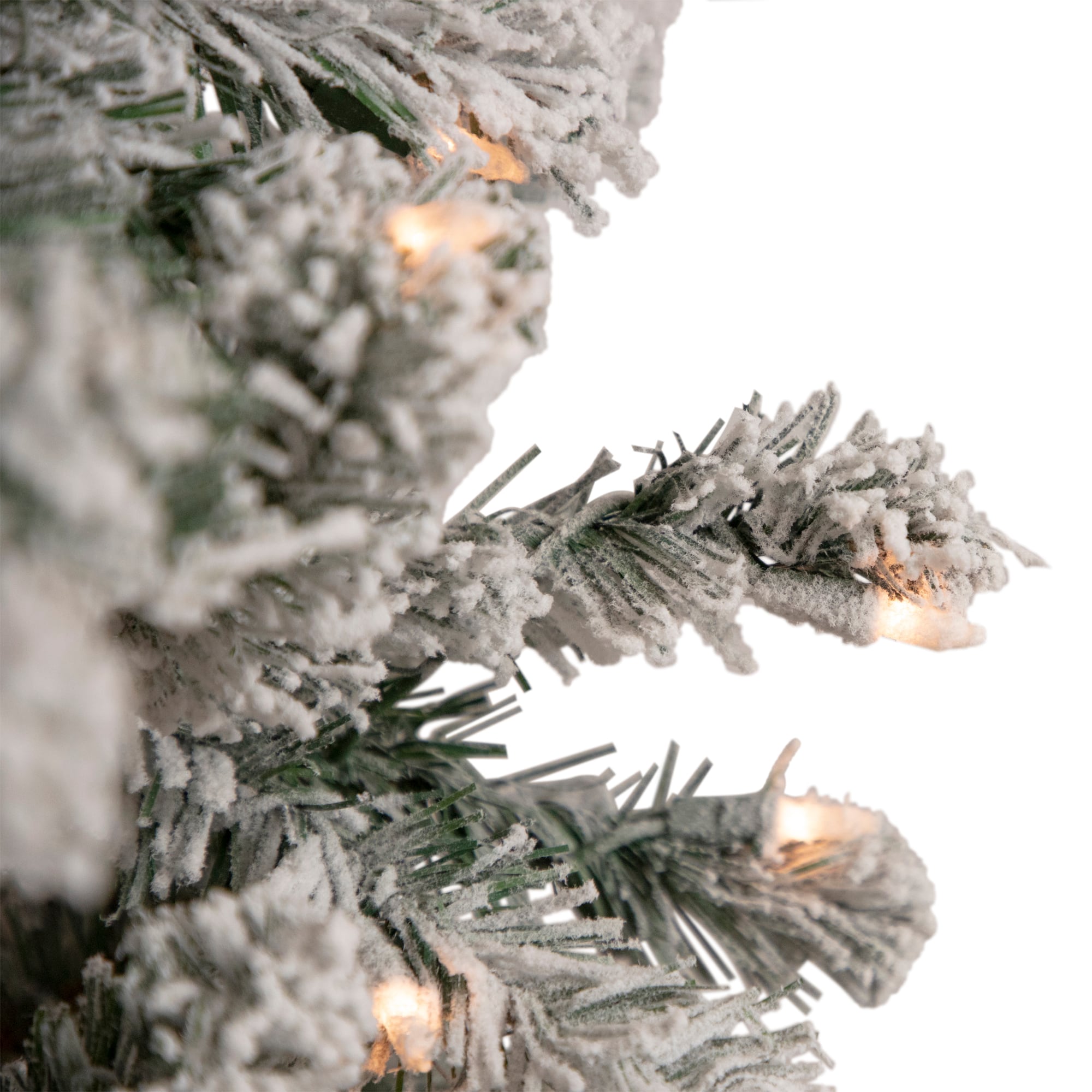 6.5ft. Pre-Lit Flocked Madison Pine Artificial Christmas Tree, Clear Lights