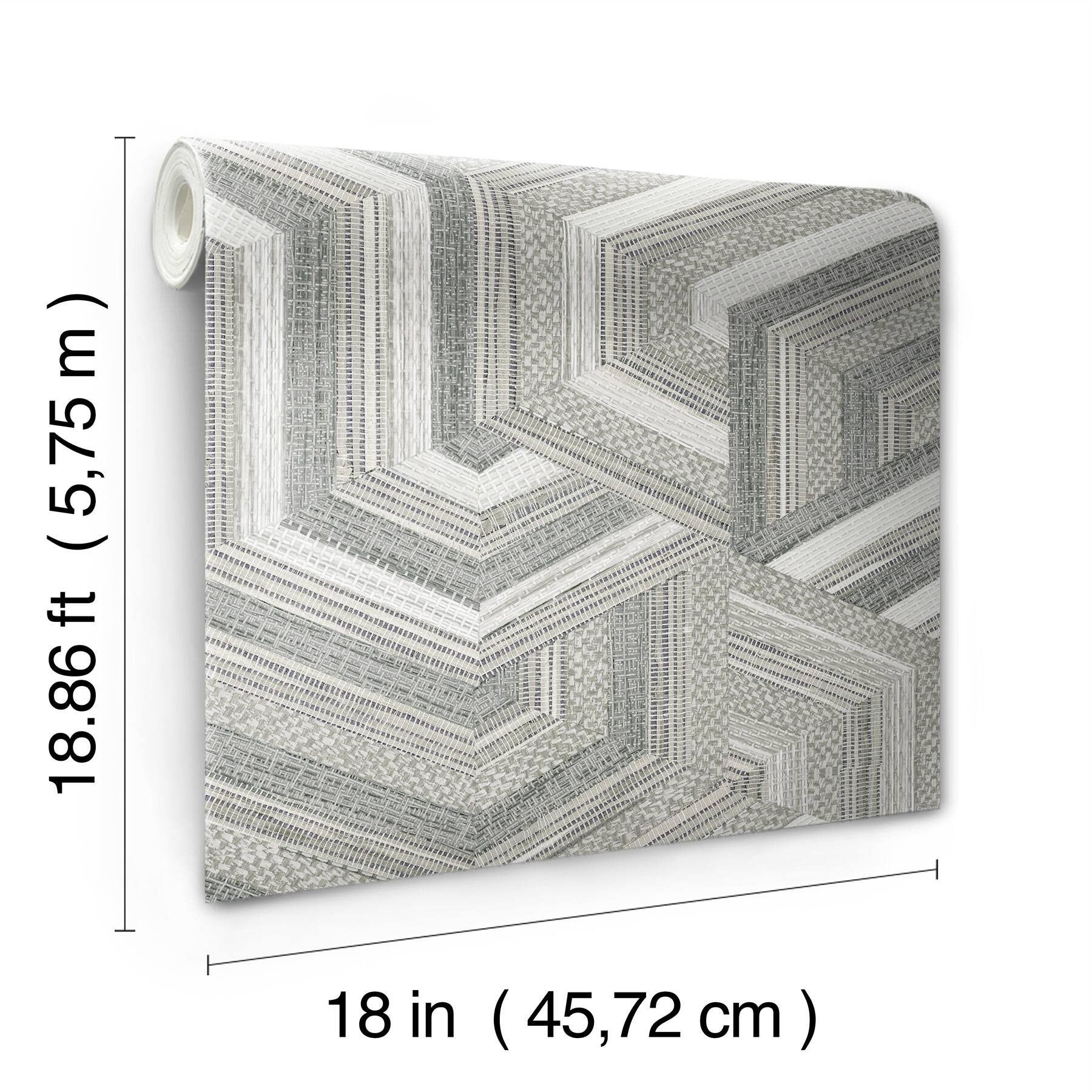 RoomMates Geo Puzzle Faux Grasscloth Peel & Stick Wallpaper