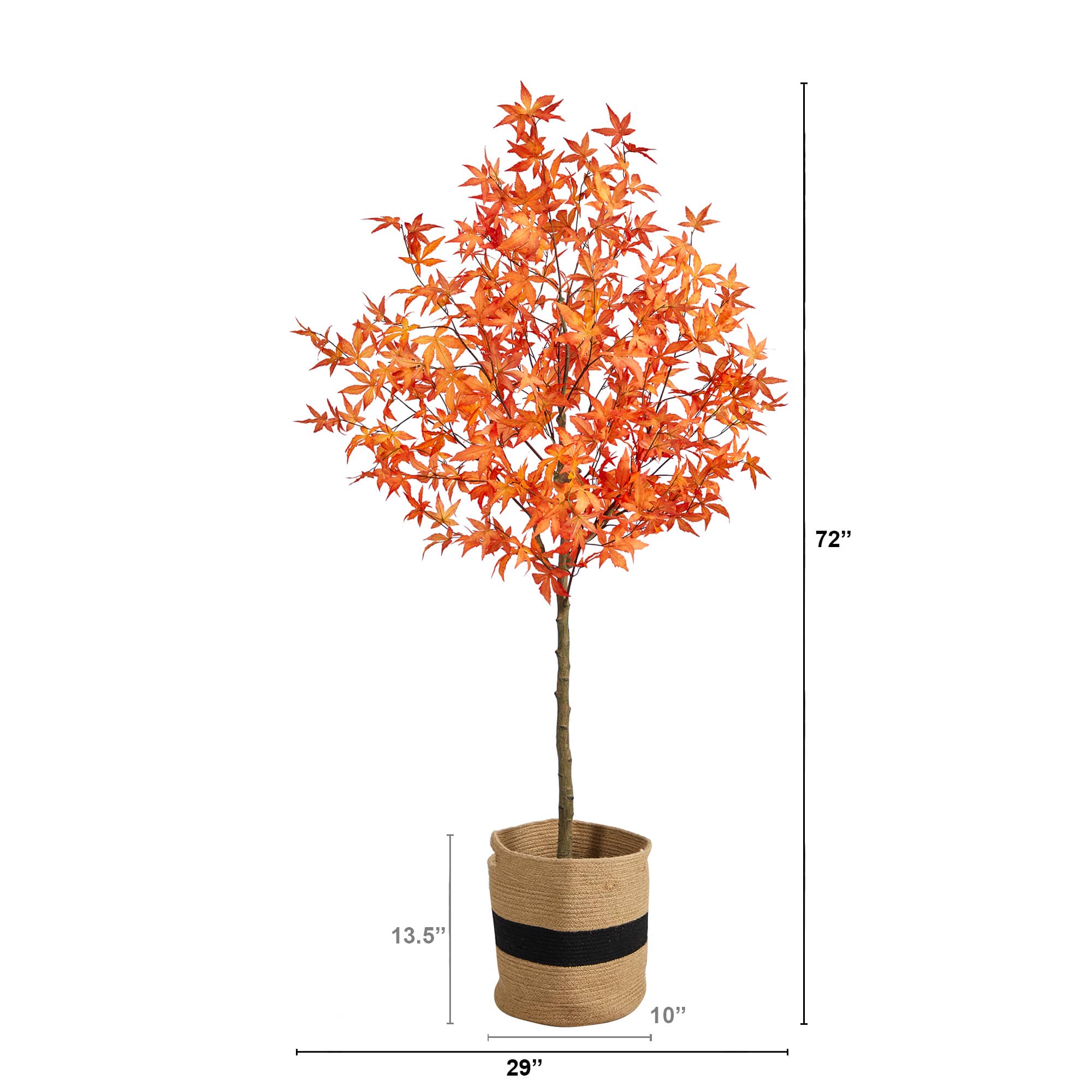 6ft. Artificial Autumn Maple Tree with Basket