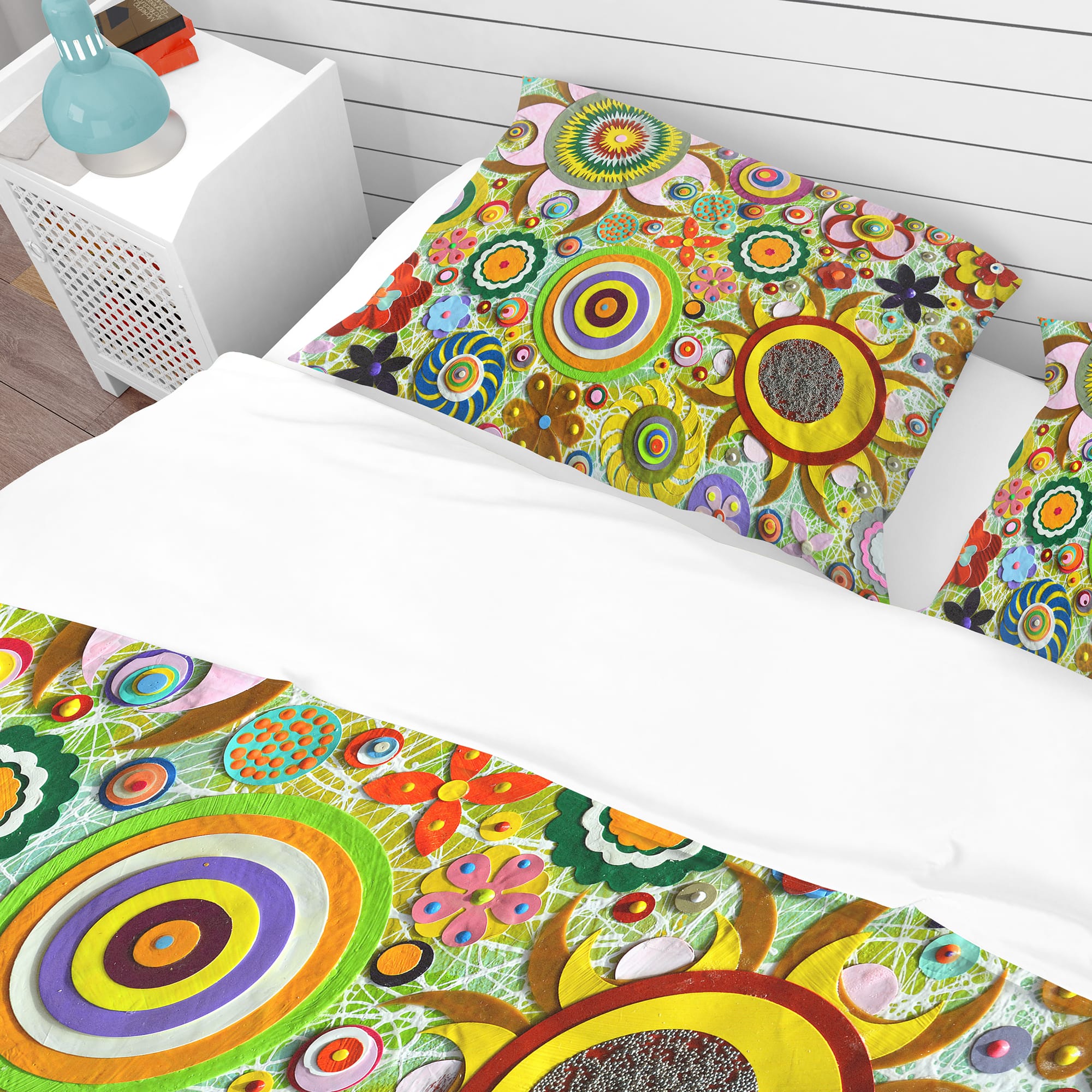 Designart 'Abstract Acrylic Painting on Canvas' Bohemian & Eclectic Bedding Set