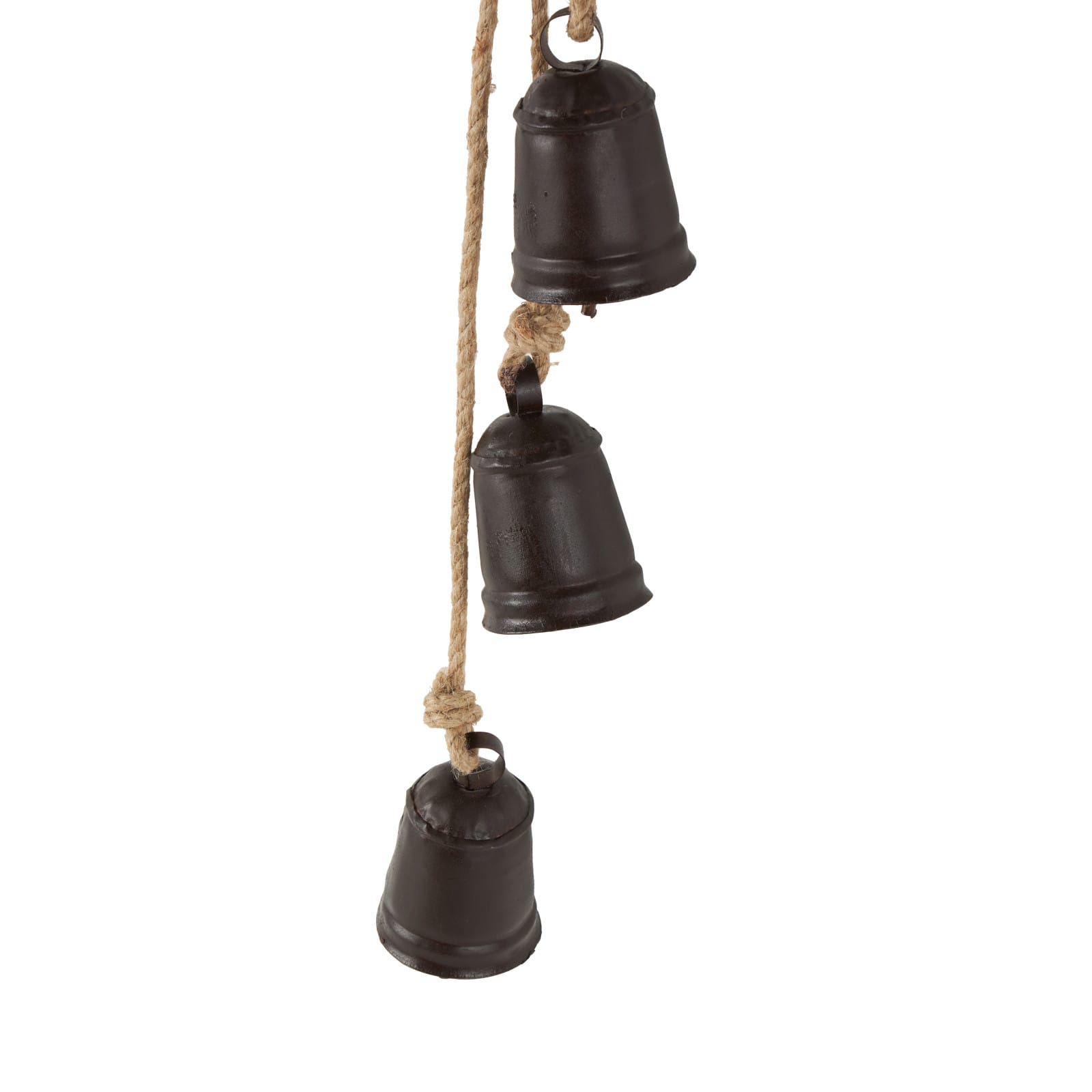 29" Metal Handmade Decorative Cow Bell with Jute Hanging Rope