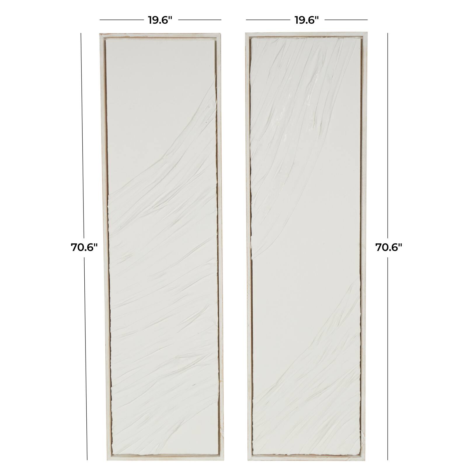 19.5" x 70.5" Cream Abstract Dimensional Wavy Textured Wood Panel Wall Décor Set