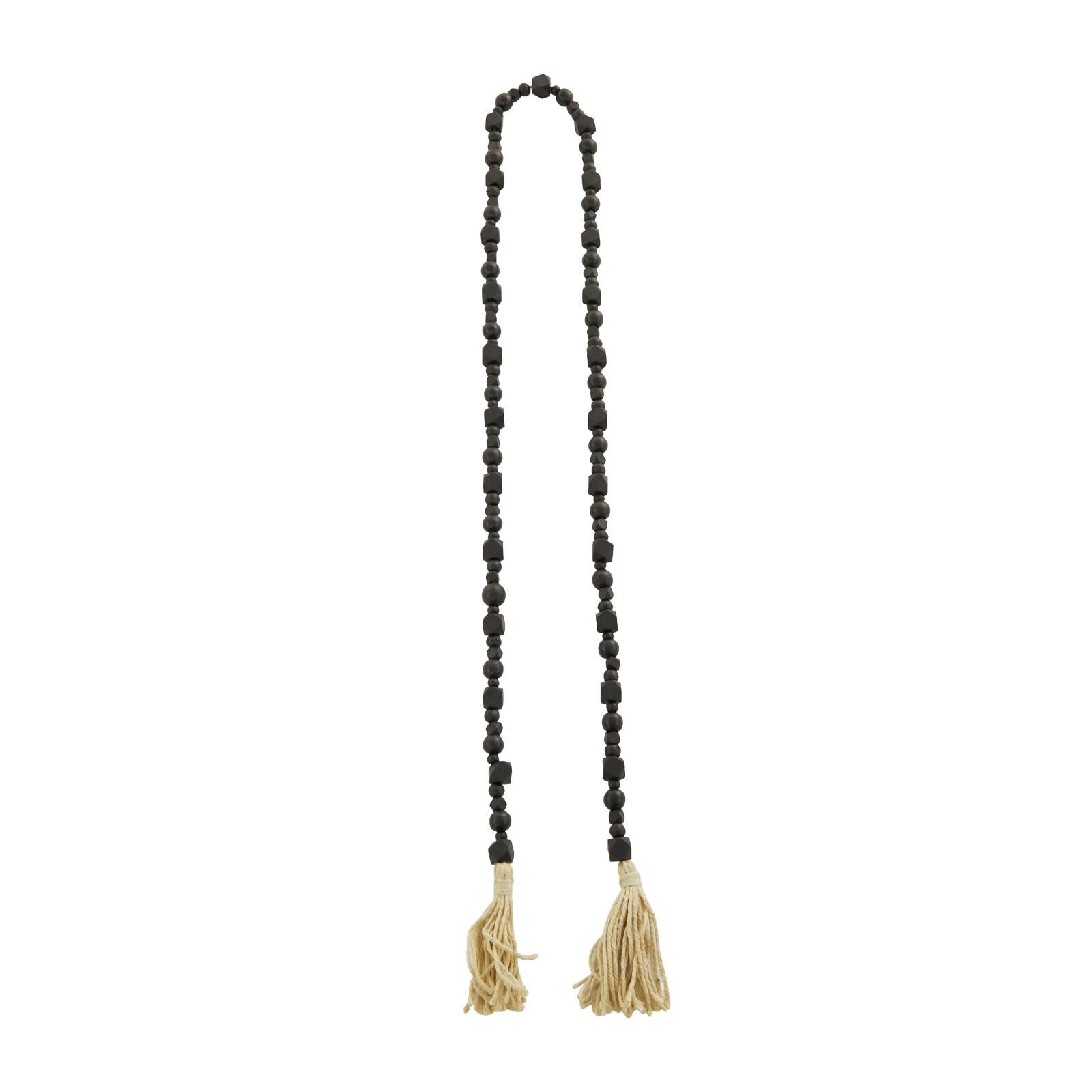 80" Geometric Wood Bead Garland with Tassels