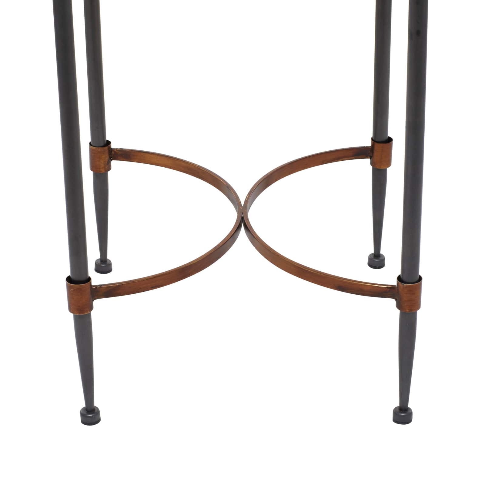 25" Black Iron Traditional Accent Table