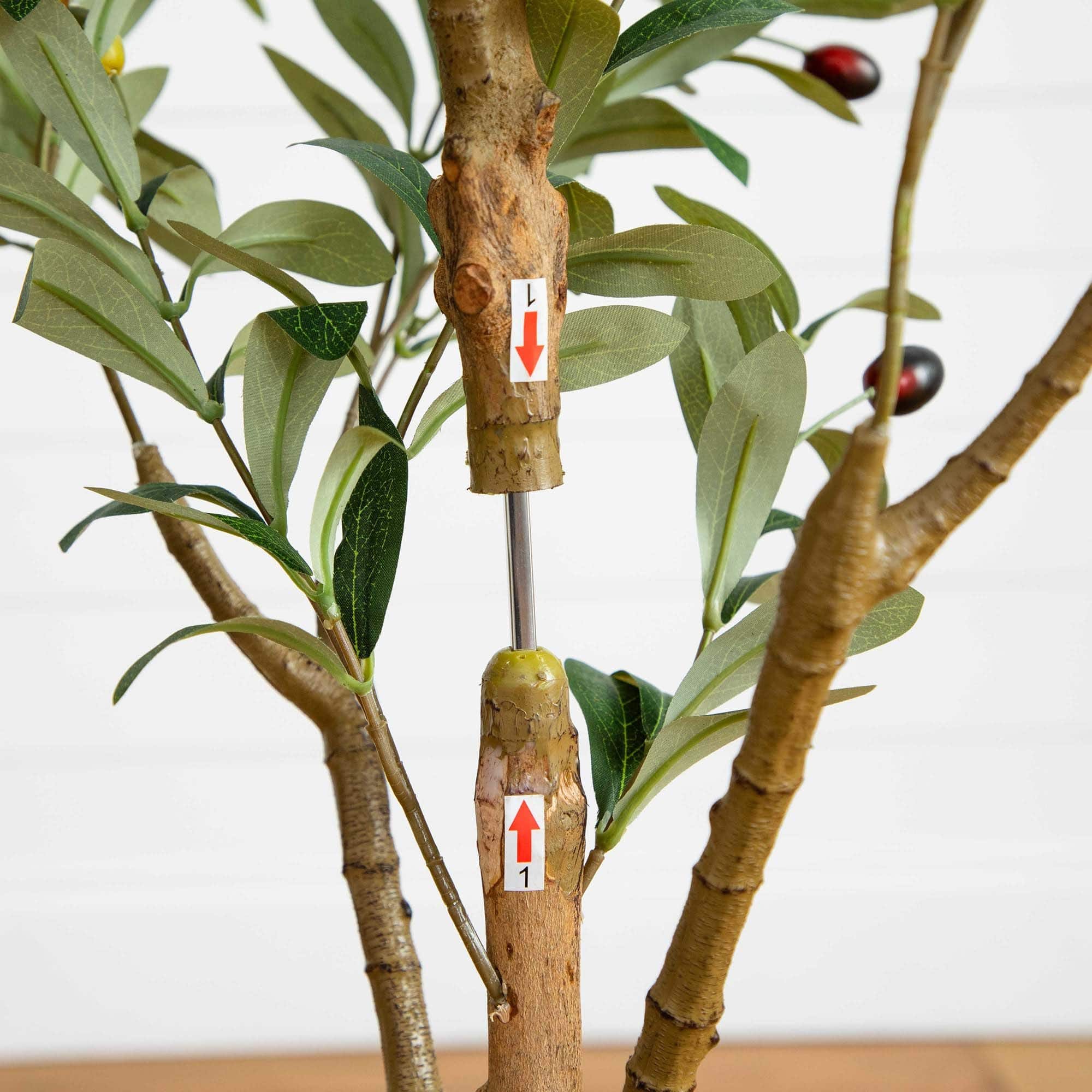 4ft. Potted Artificial Olive Tree with Natural Trunk