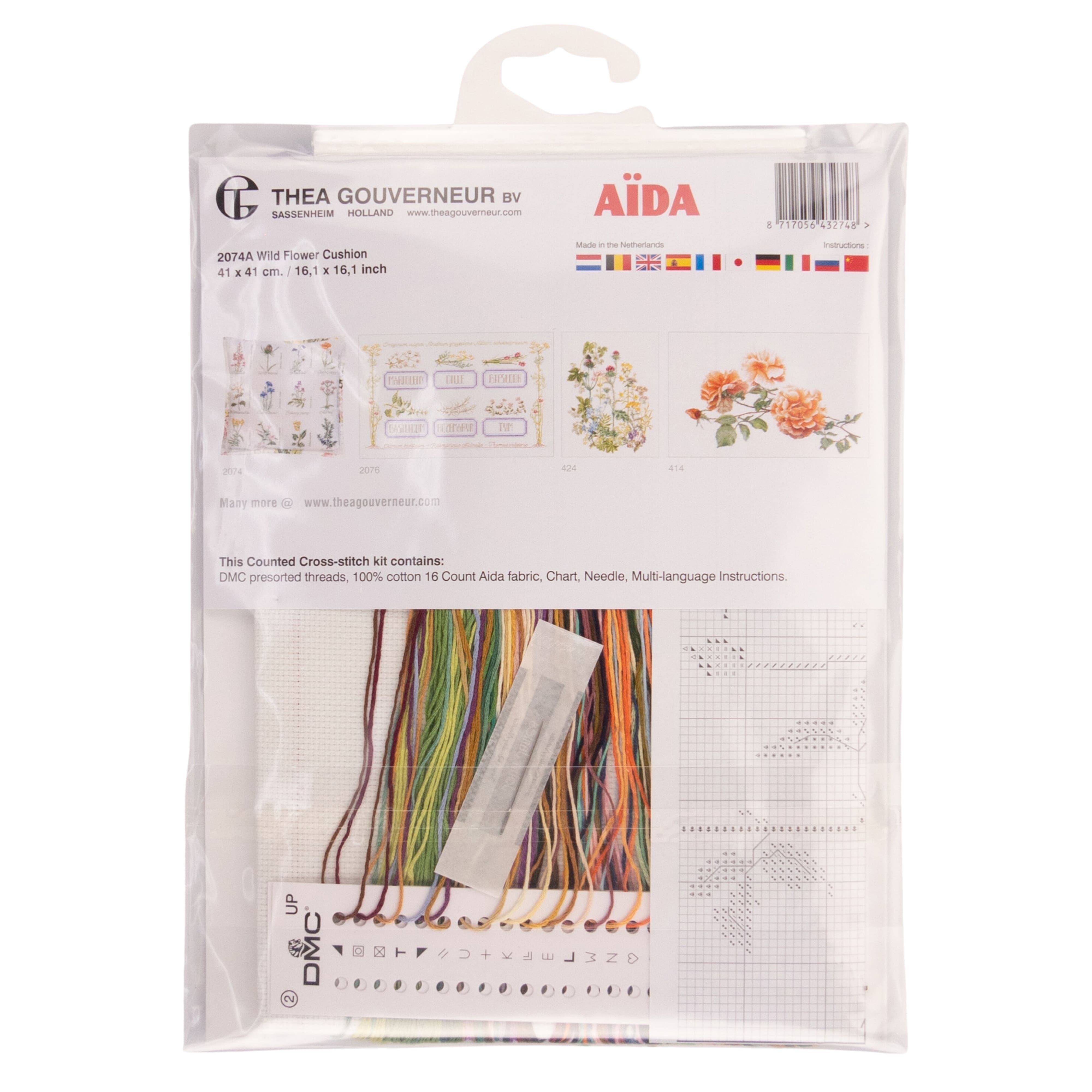 Thea Gouverneur Since 1959® Botanical Wildflower Counted Cross Stitch Kit