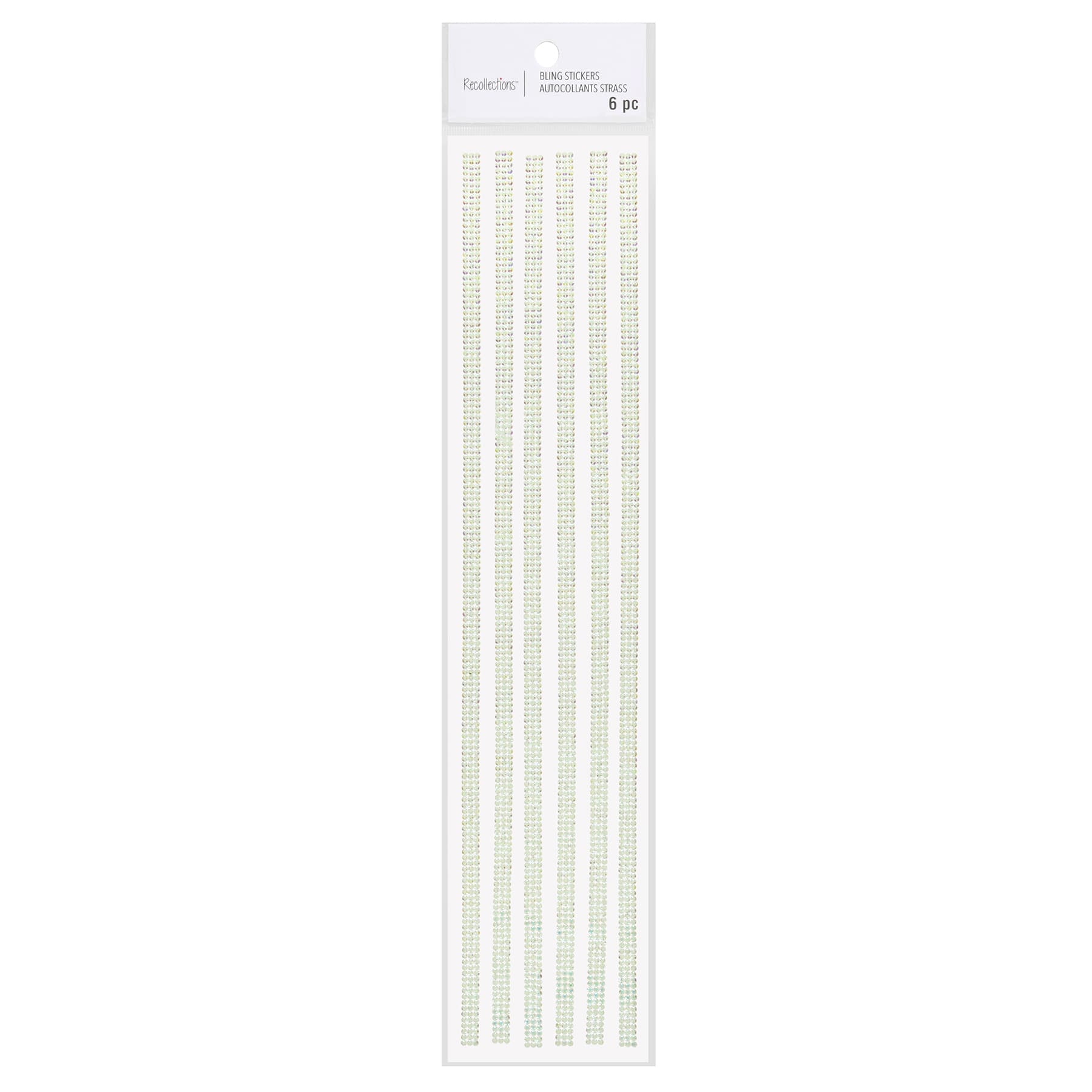 12 Packs: 6 ct. (72 total) Clear Iridescent Micro Gem Strips by Recollections™
