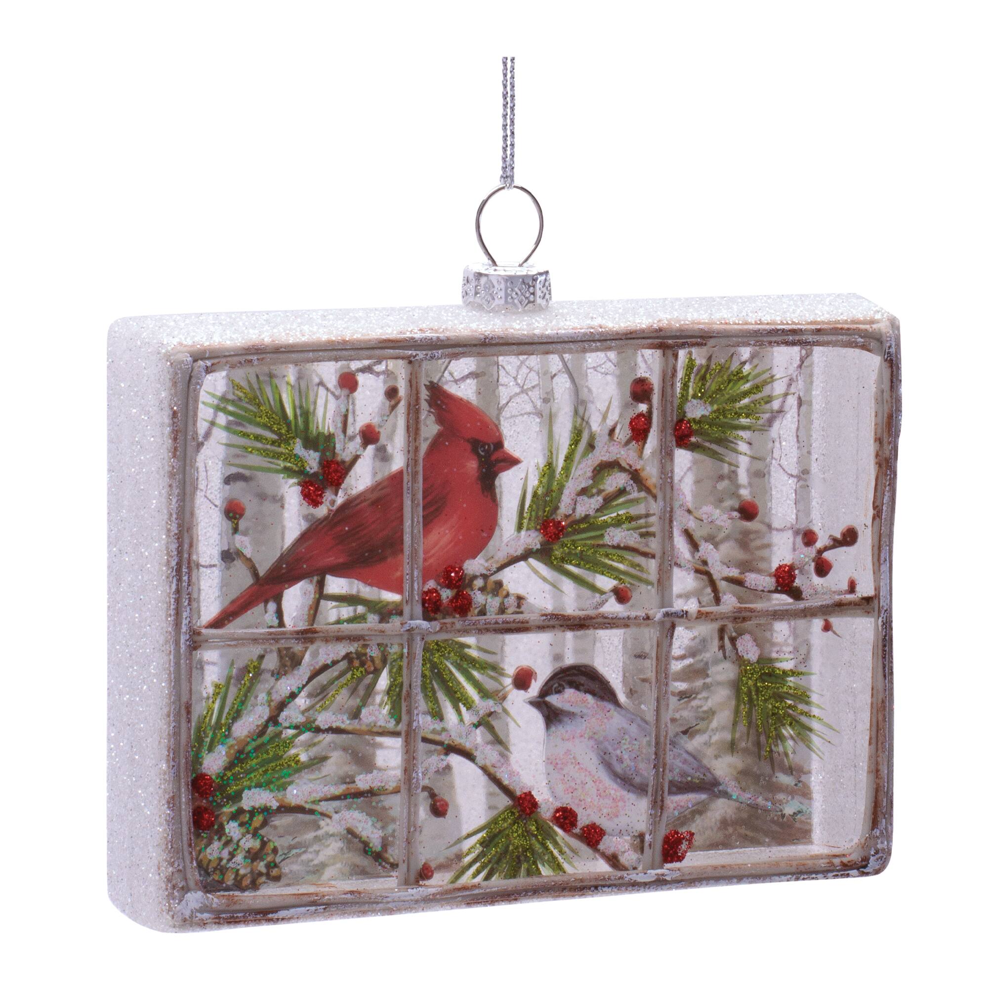Melrose 4.75" Glass Cardinal Window Ornaments, 6ct.