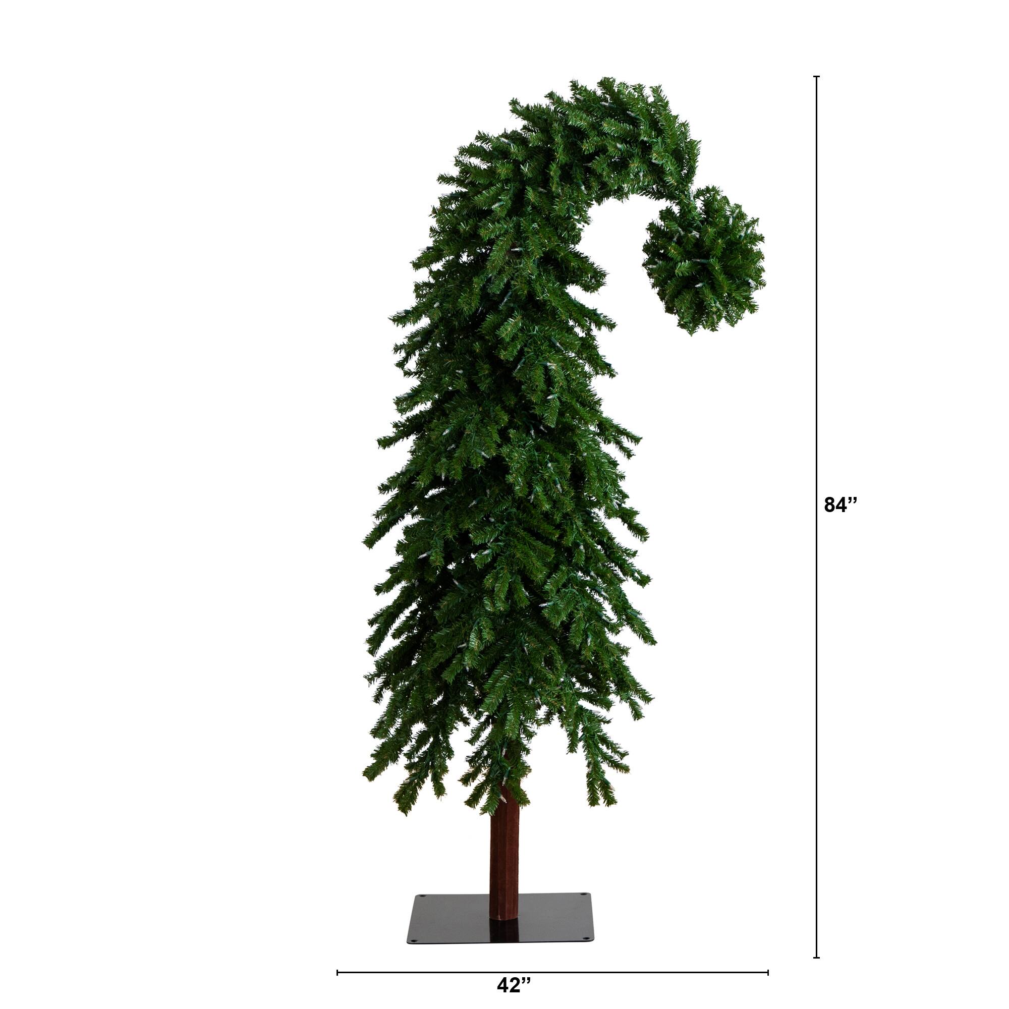 7ft. Pre-Lit Green Santa’s Hat Artificial Christmas Tree, Clear LED Lights