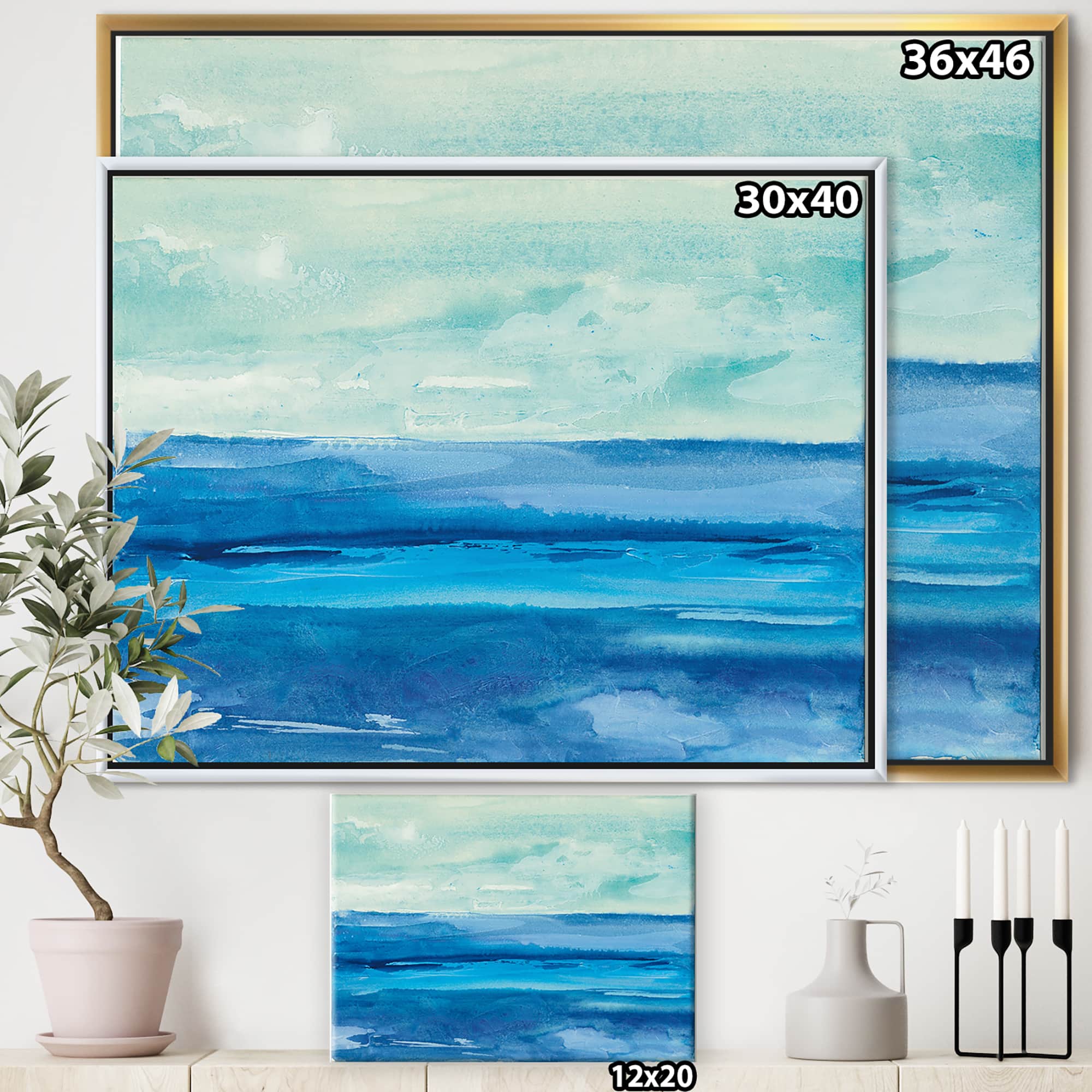 Designart - Out to Sea - Nautical & Beach Canvas in Gold Frame